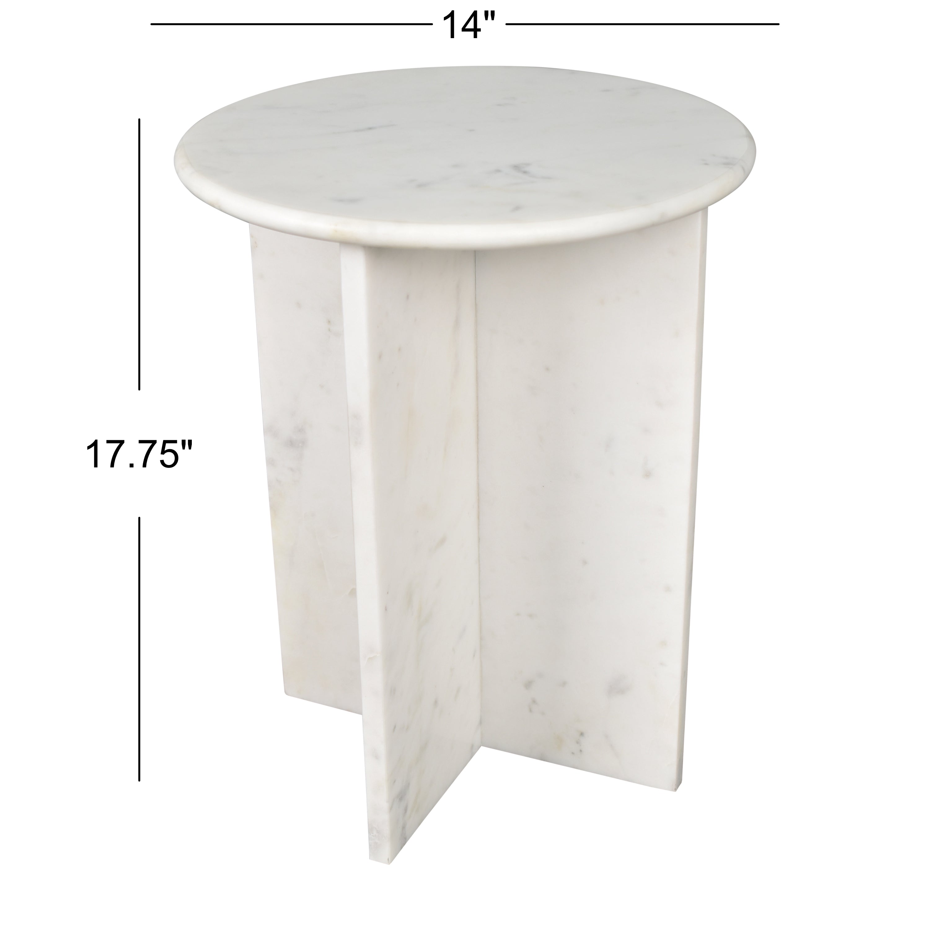 Javier Contemporary Natural Marble Handmade X-Shaped End Table