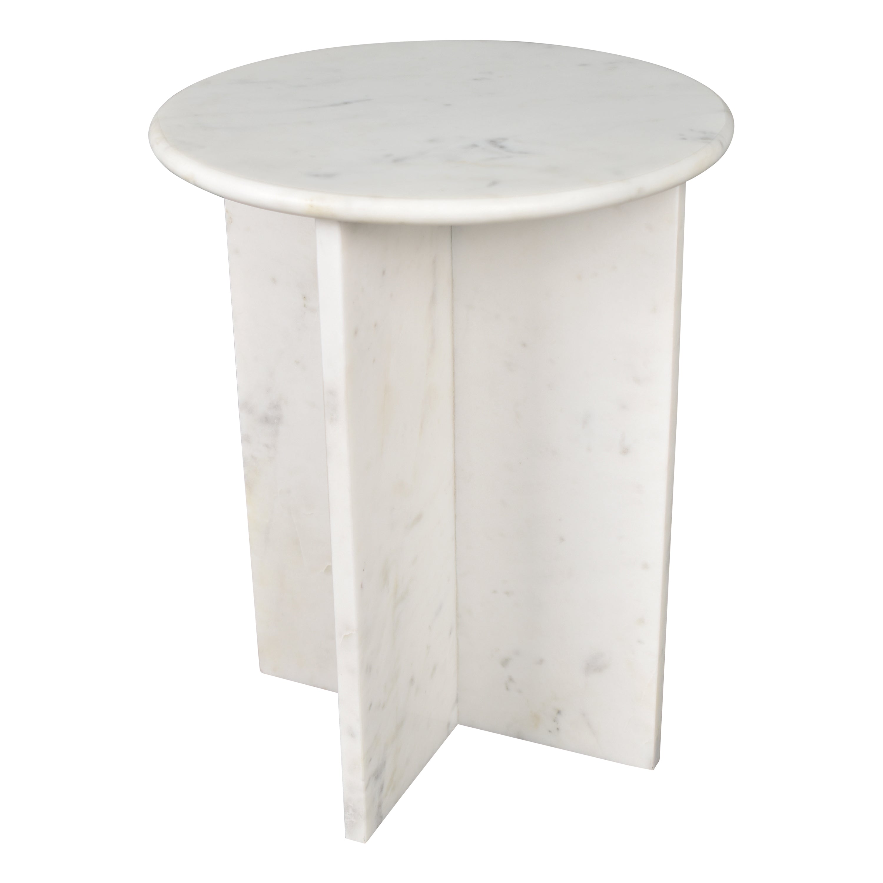 Javier Contemporary Natural Marble Handmade X-Shaped End Table