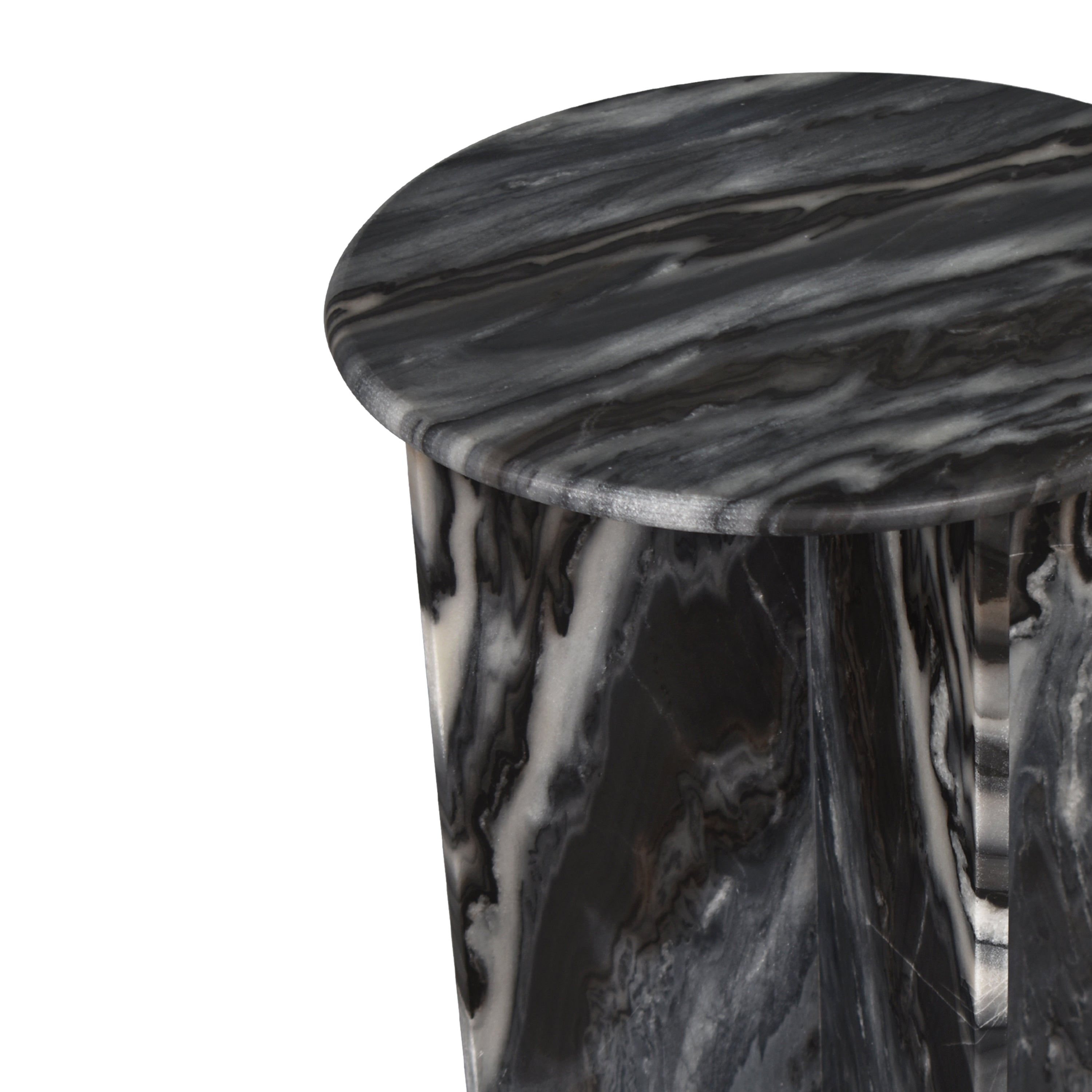 Javier Contemporary Natural Marble Handmade X-Shaped End Table