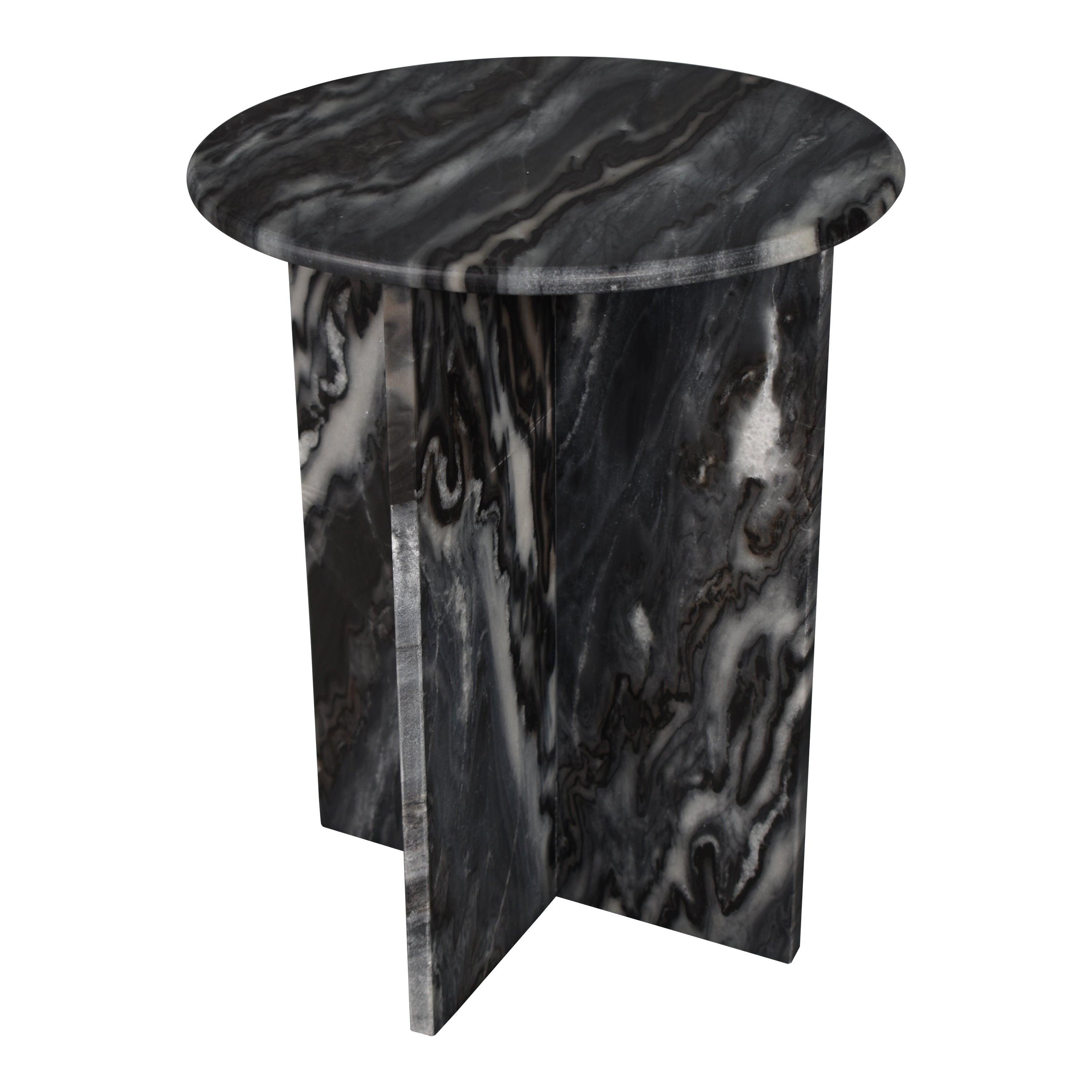 Javier Contemporary Natural Marble Handmade X-Shaped End Table