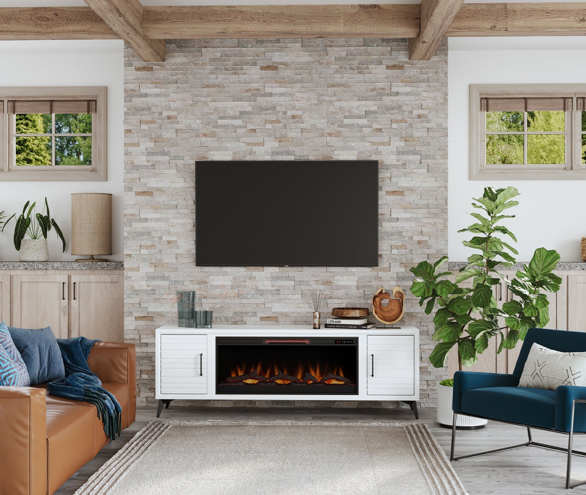 78" Malibu Fireplace TV Stand