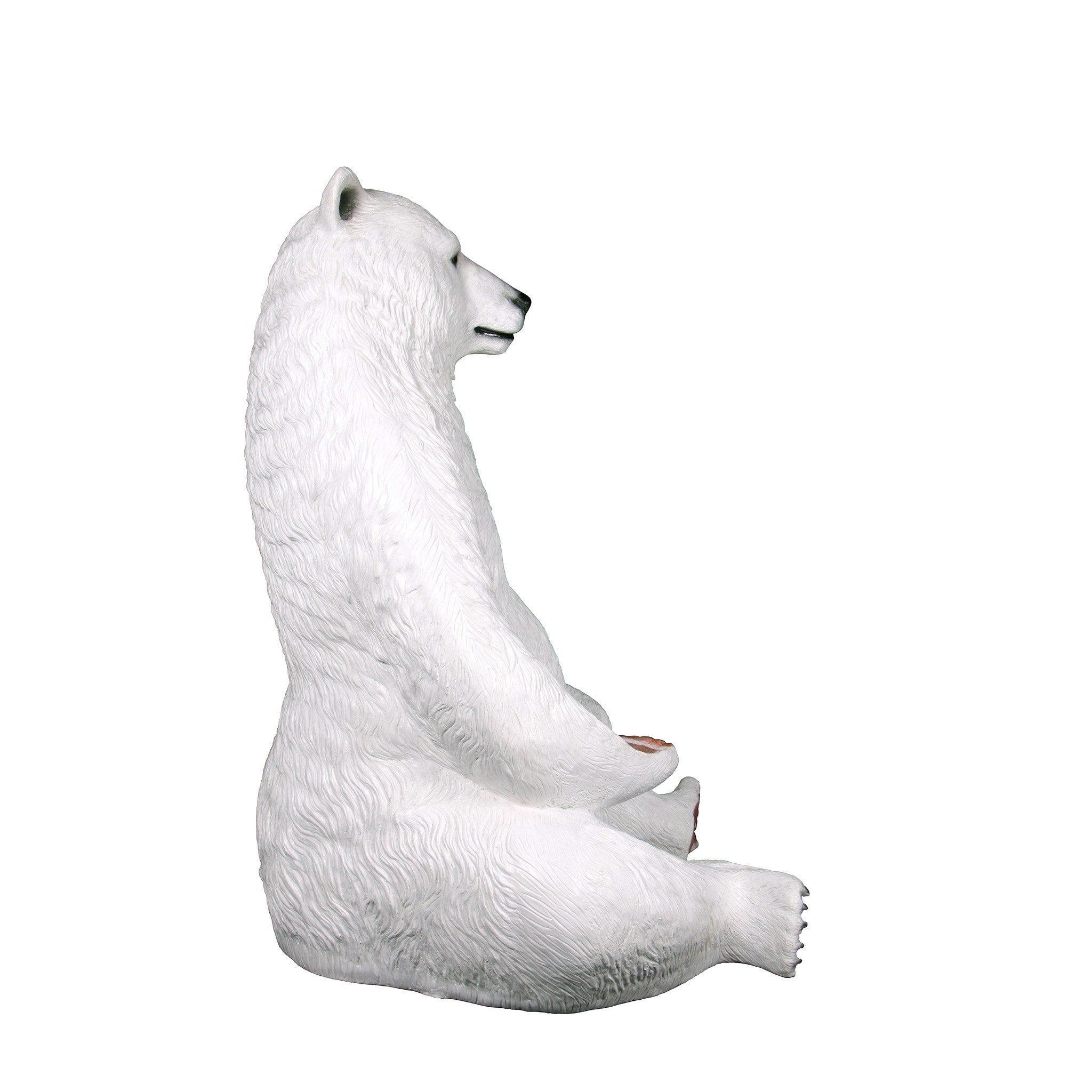 Sitting Pretty Oversized Polar Bear Statue with Paw Seat