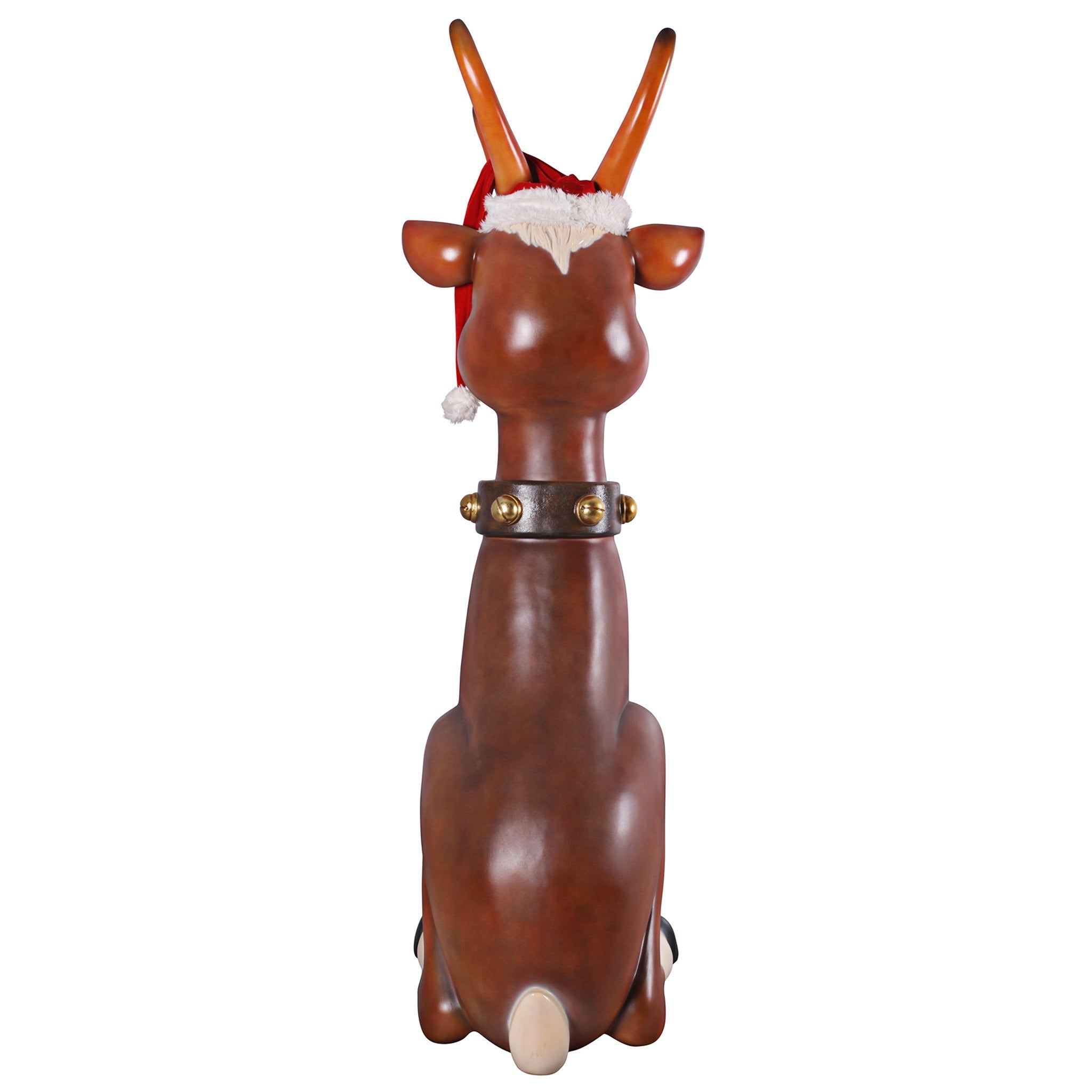 Santa's Life Size Red-Nosed Christmas Reindeer Statue