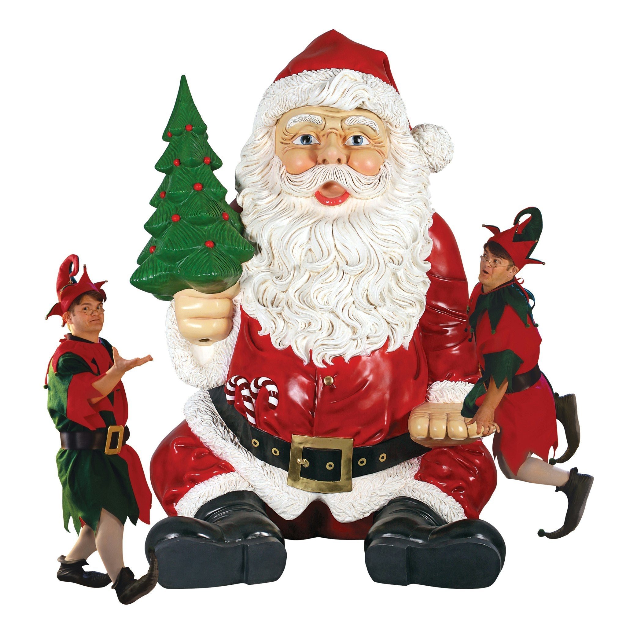 Giant Sitting Santa Claus Statue with Hand Seat