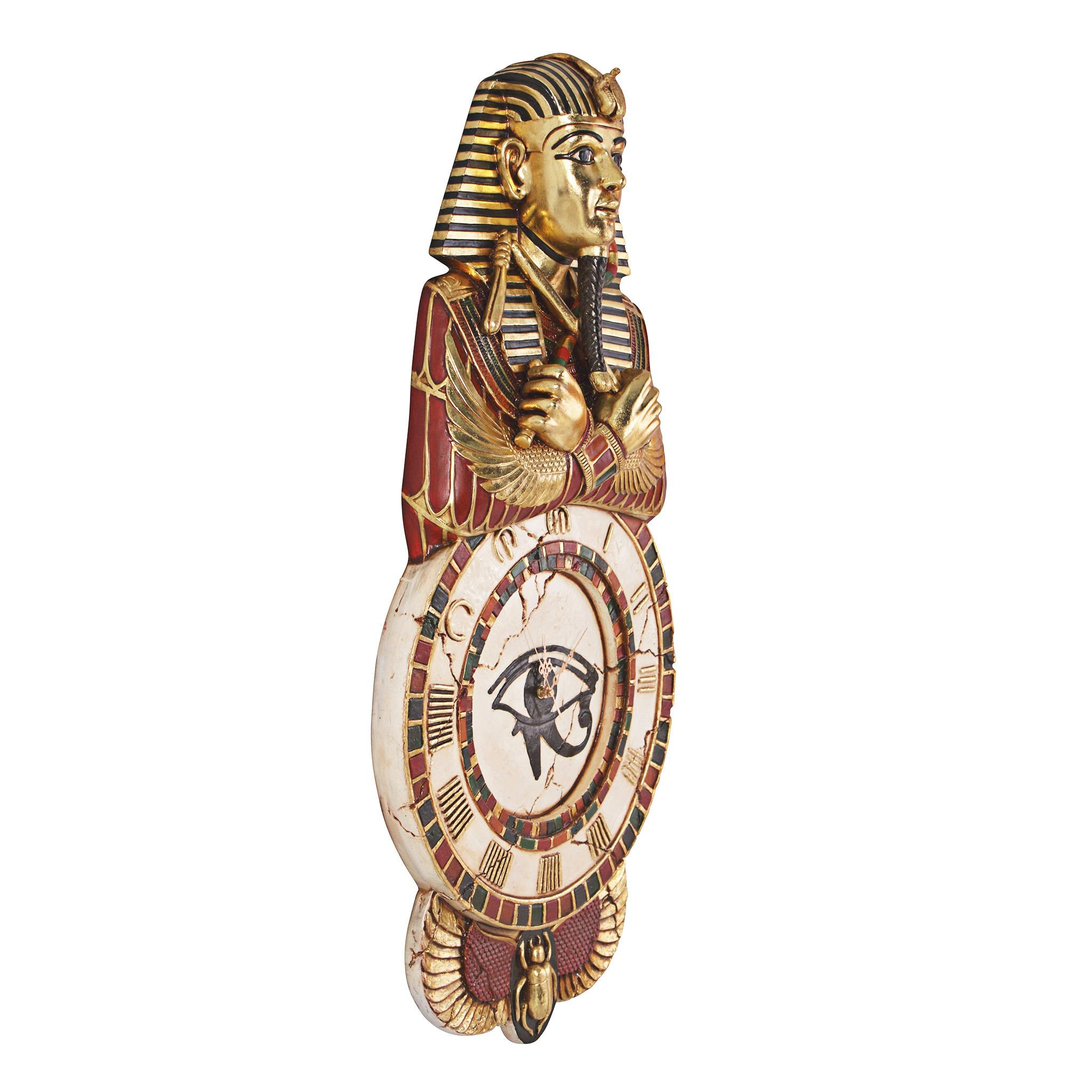 Medinet Habu Sculptural Egyptian Wall Clock