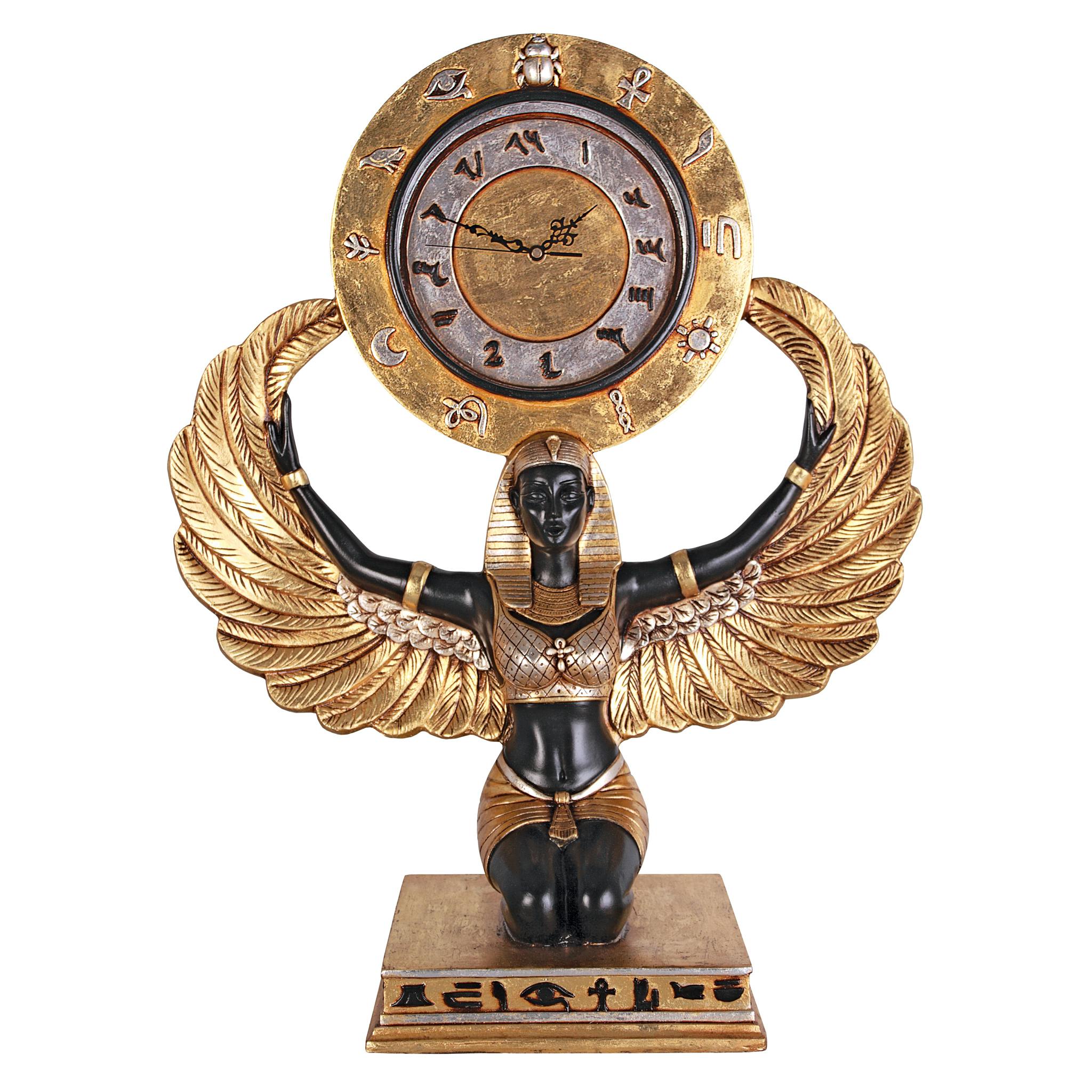 Egyptian Goddess Isis: Grand-Scale Clock Statue