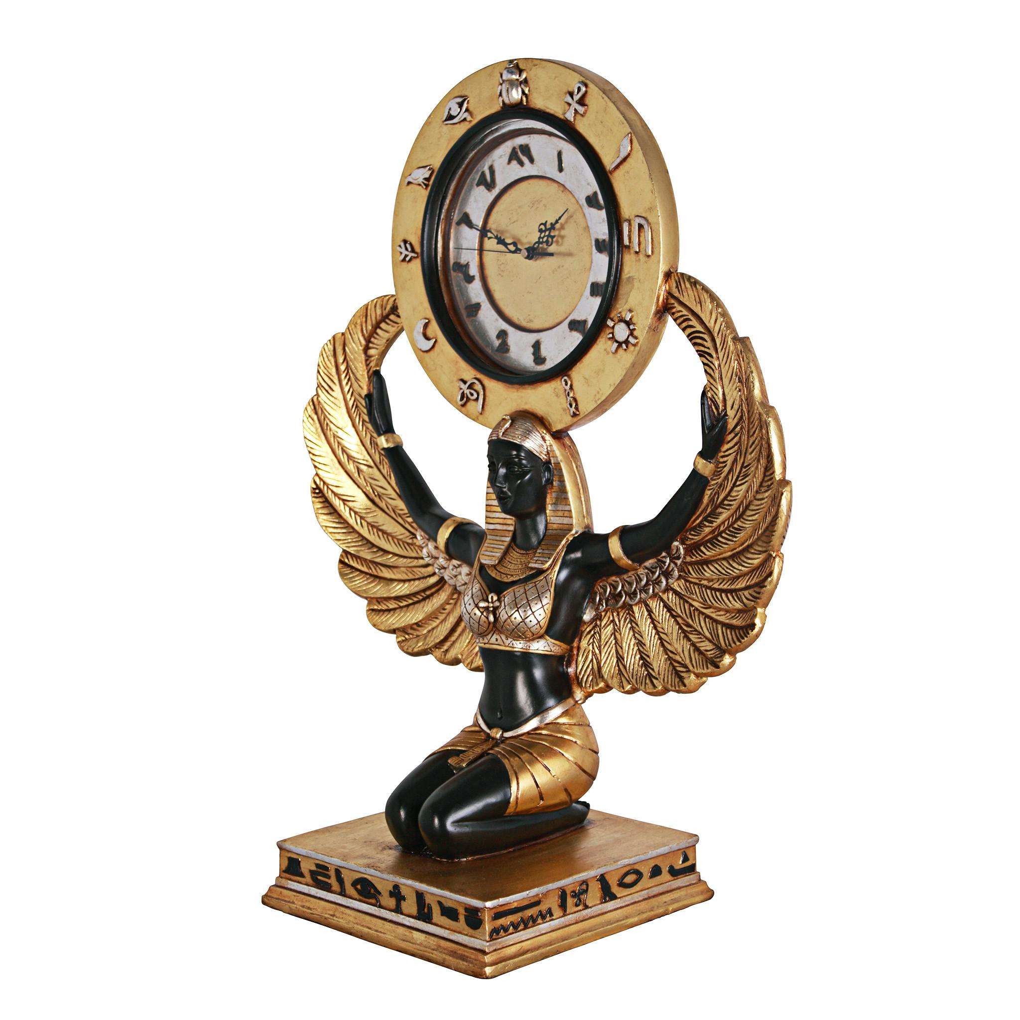 Egyptian Goddess Isis: Grand-Scale Clock Statue