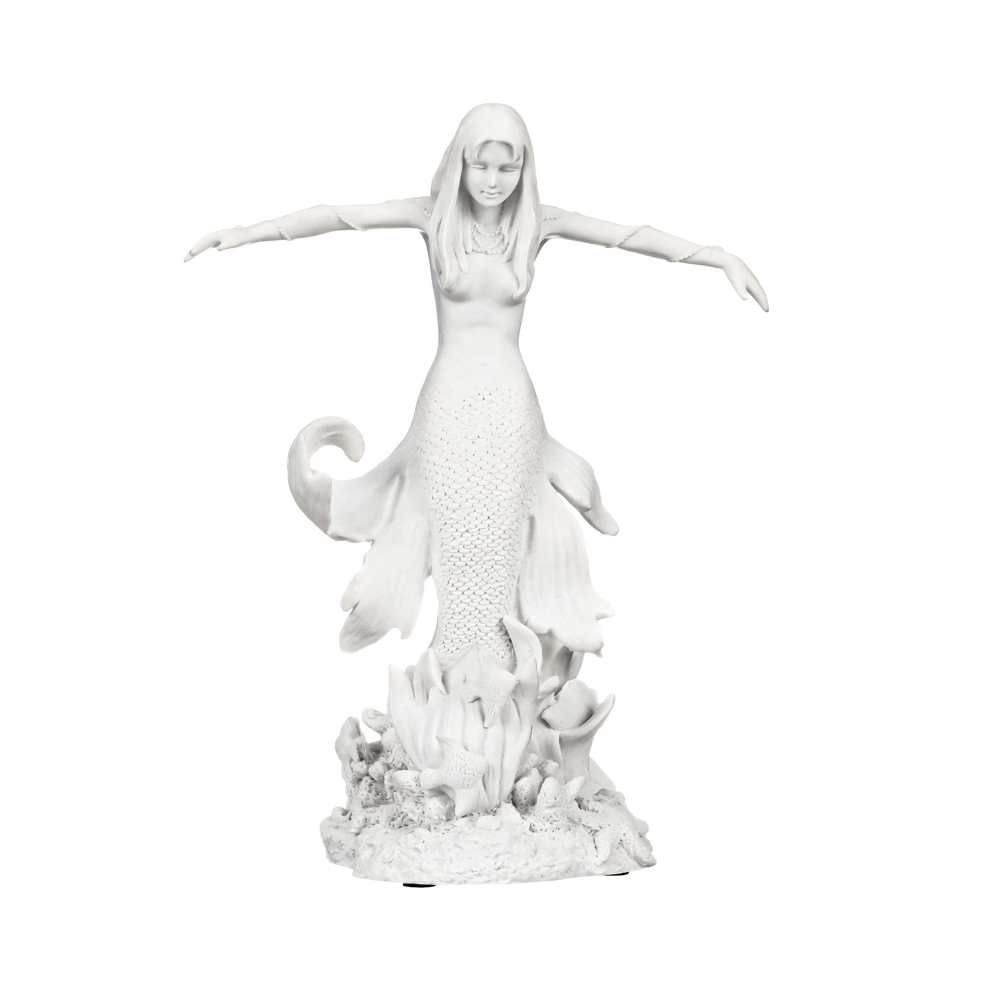 Ocean's Queen Mermaid: Bonded Marble Resin Statue