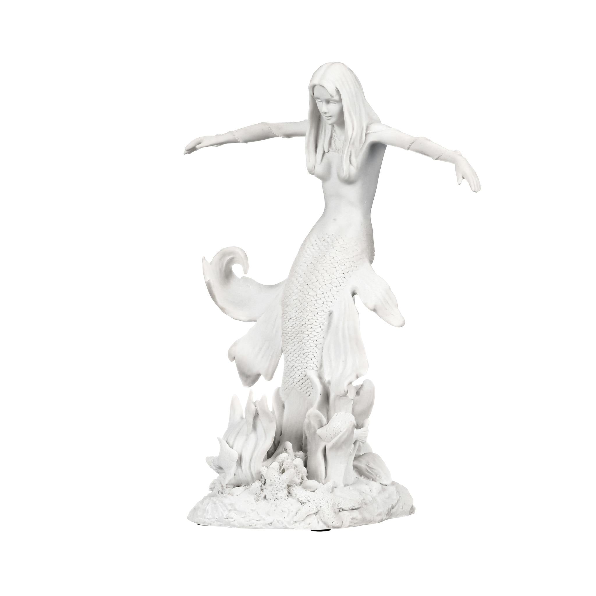 Ocean's Queen Mermaid: Bonded Marble Resin Statue