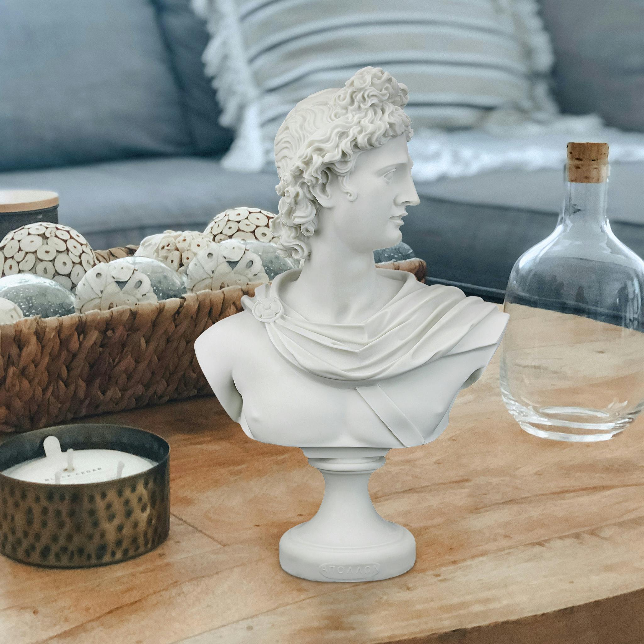 Apollo Belvedere Bonded Marble Greek Sculptural Bust