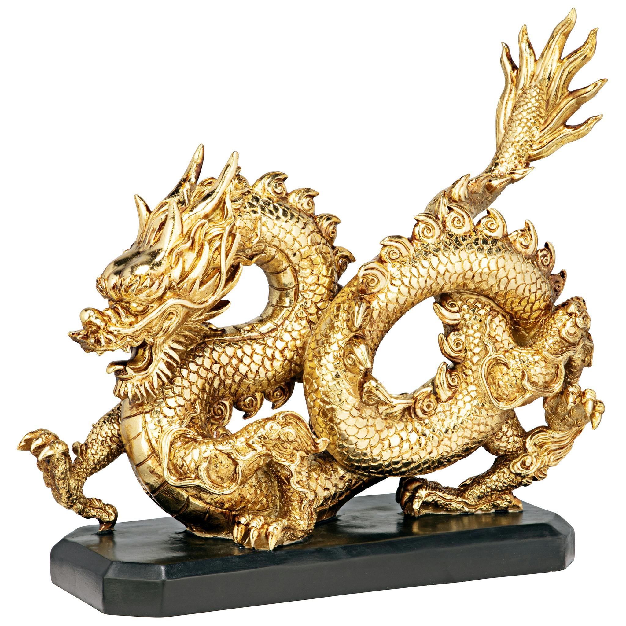 Emperor's Golden Dragon Asian Statue