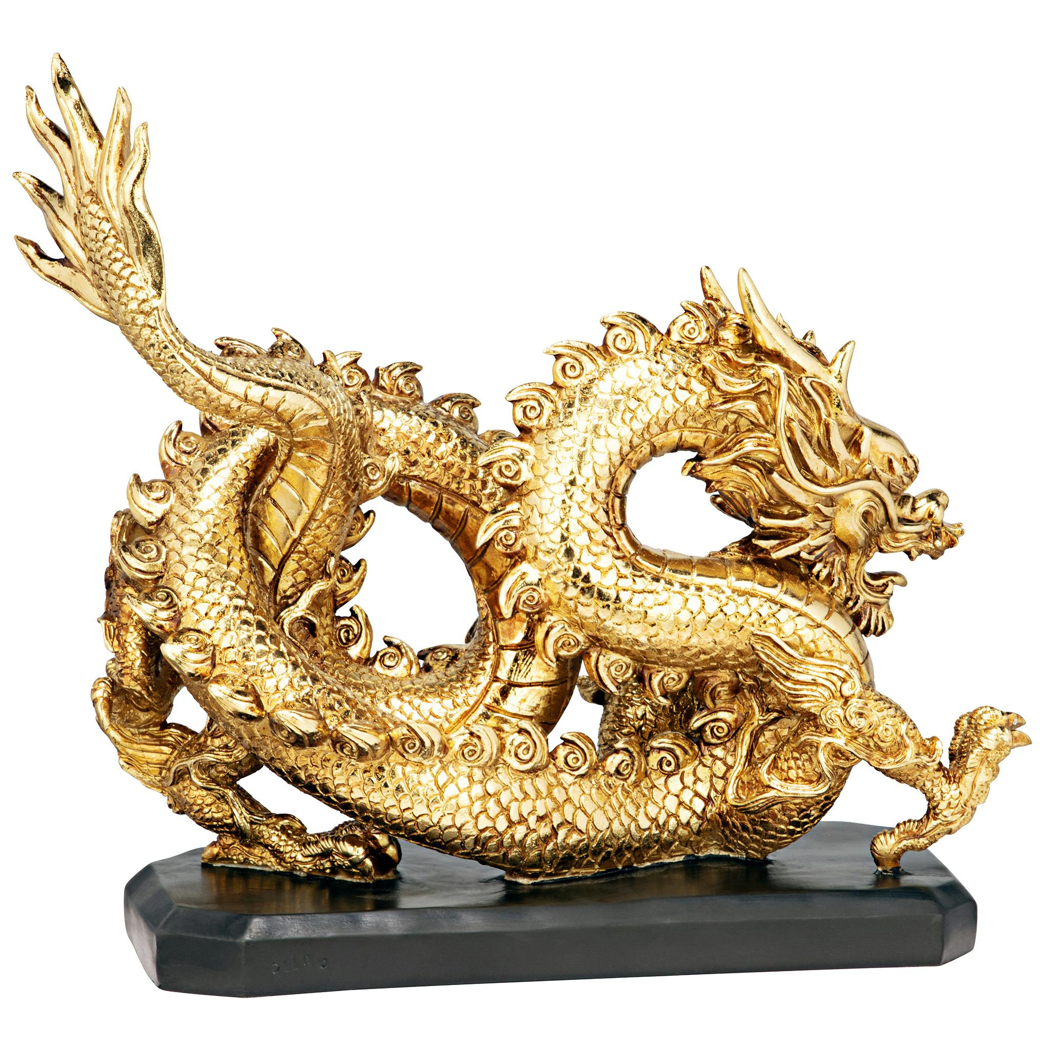 Emperor's Golden Dragon Asian Statue