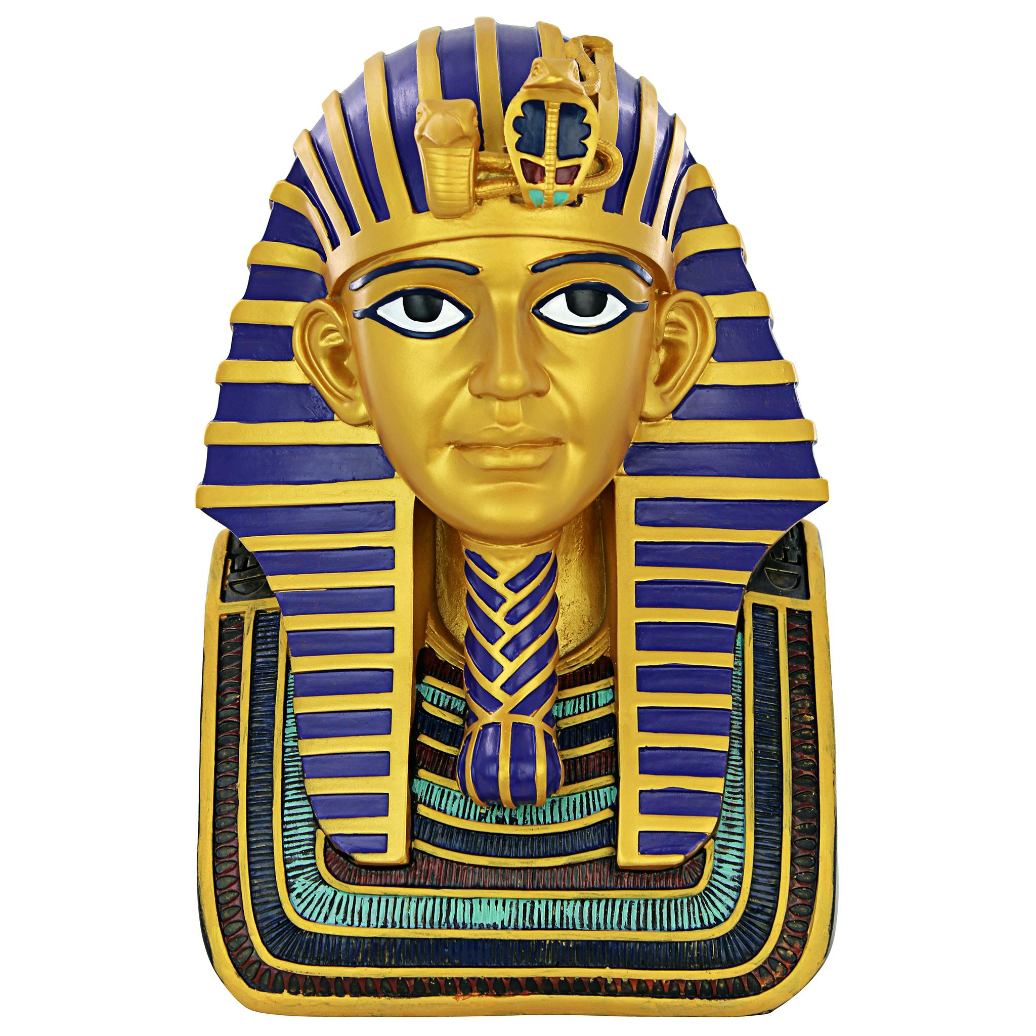Golden Shroud of Tutankhamen Egyptian Bust Statue: Large