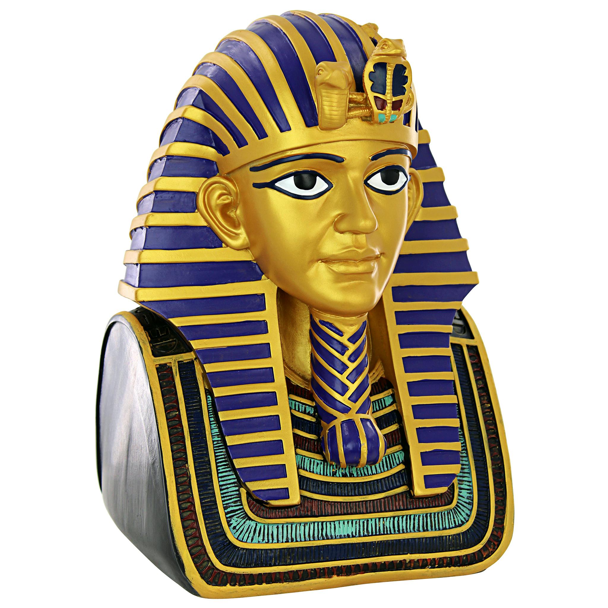 Golden Shroud of Tutankhamen Egyptian Bust Statue: Large