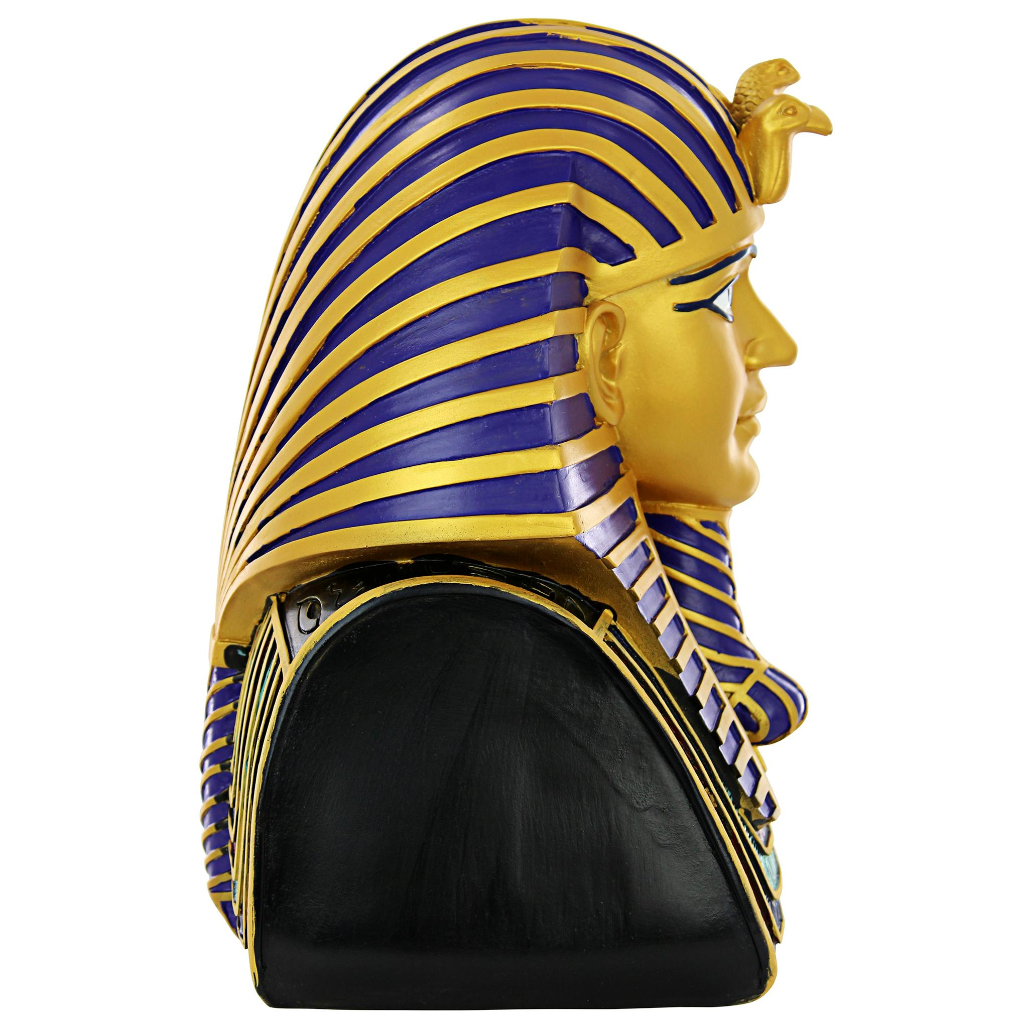Golden Shroud of Tutankhamen Egyptian Bust Statue: Large