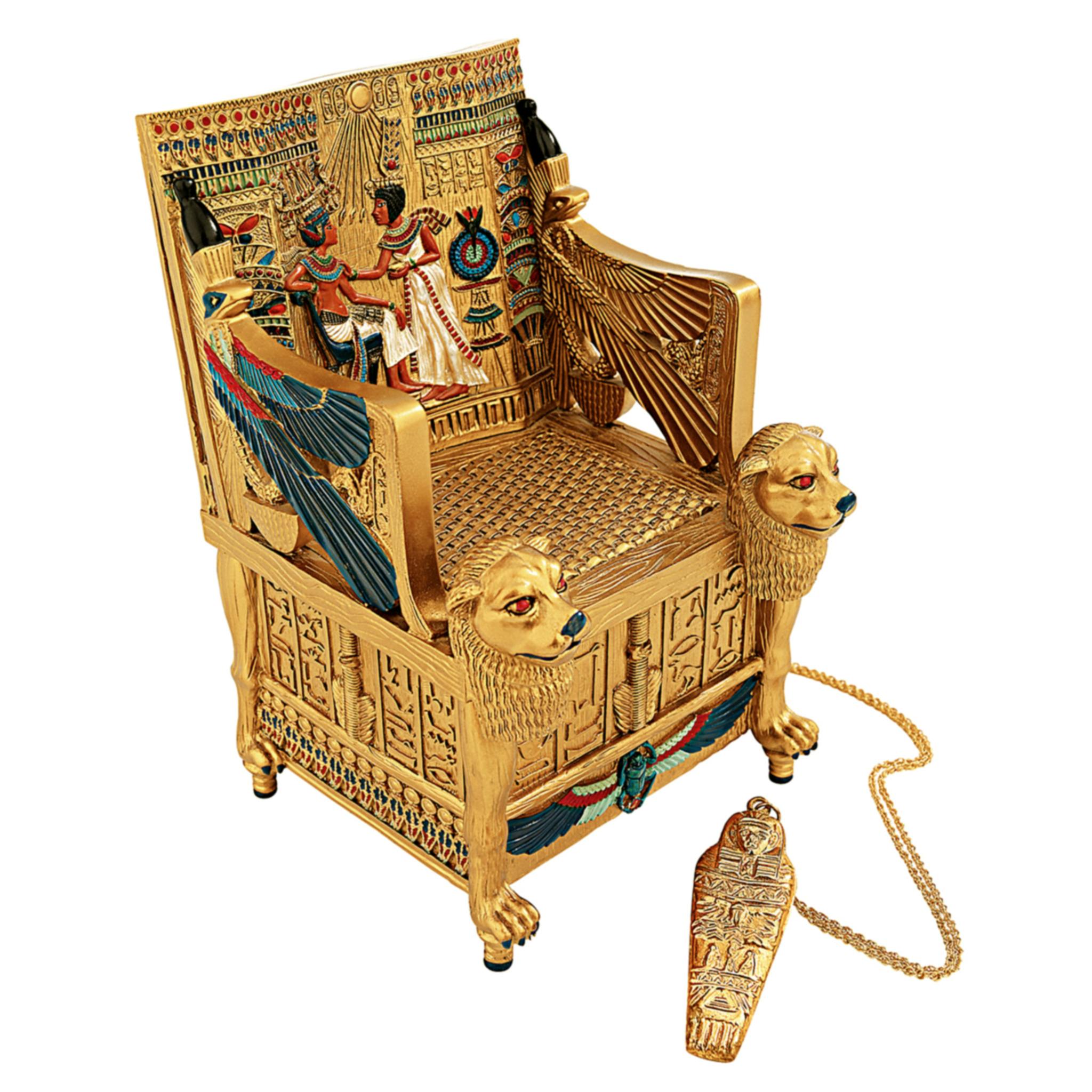 King Tut's Golden Throne Treasure Box