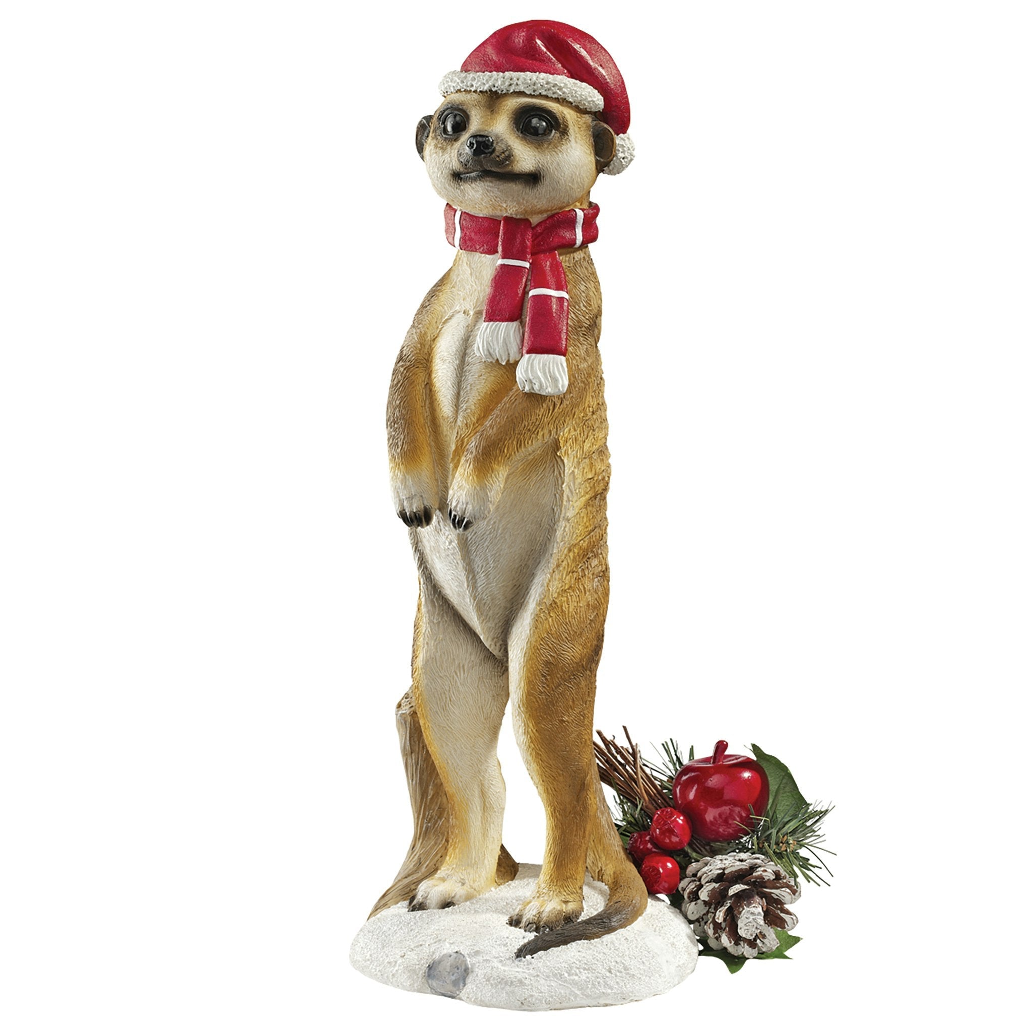 Merry Meerkat Holiday Greeter Statue