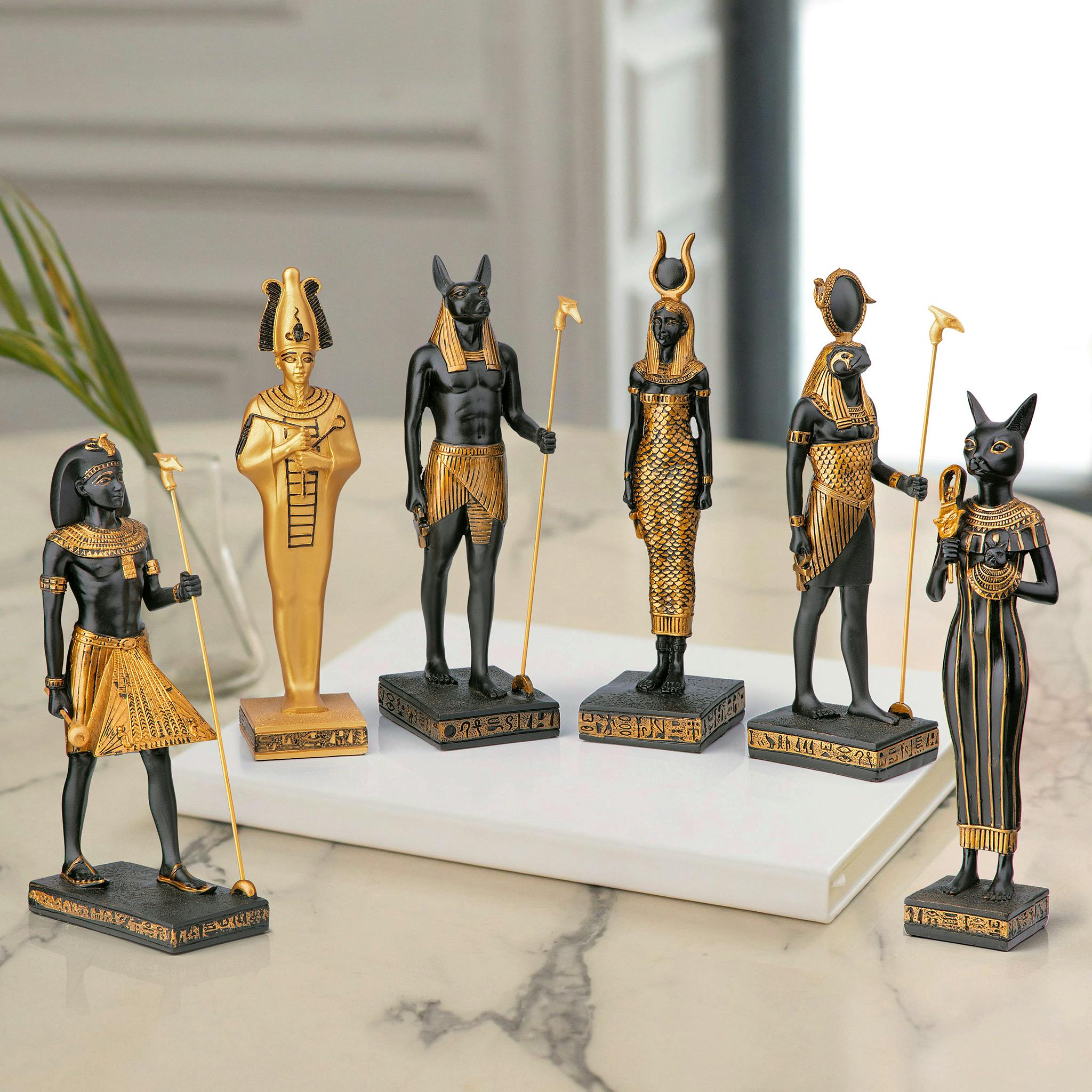 Gods of Ancient Egypt Statue Collection: Set of Six