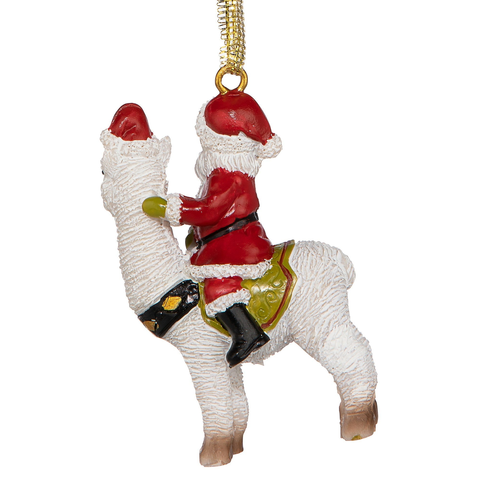 Santa's New Xmas Ride Llama Holiday Ornament: Each