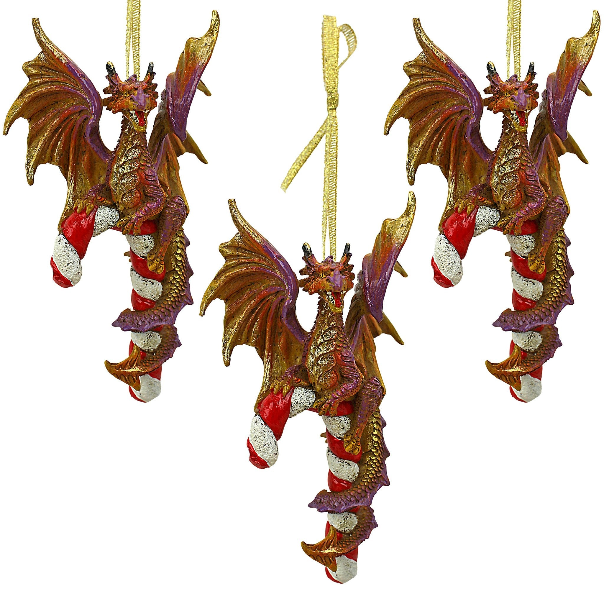 Cane and Abel the Dragon 2017 Holiday Ornament: Set of 3