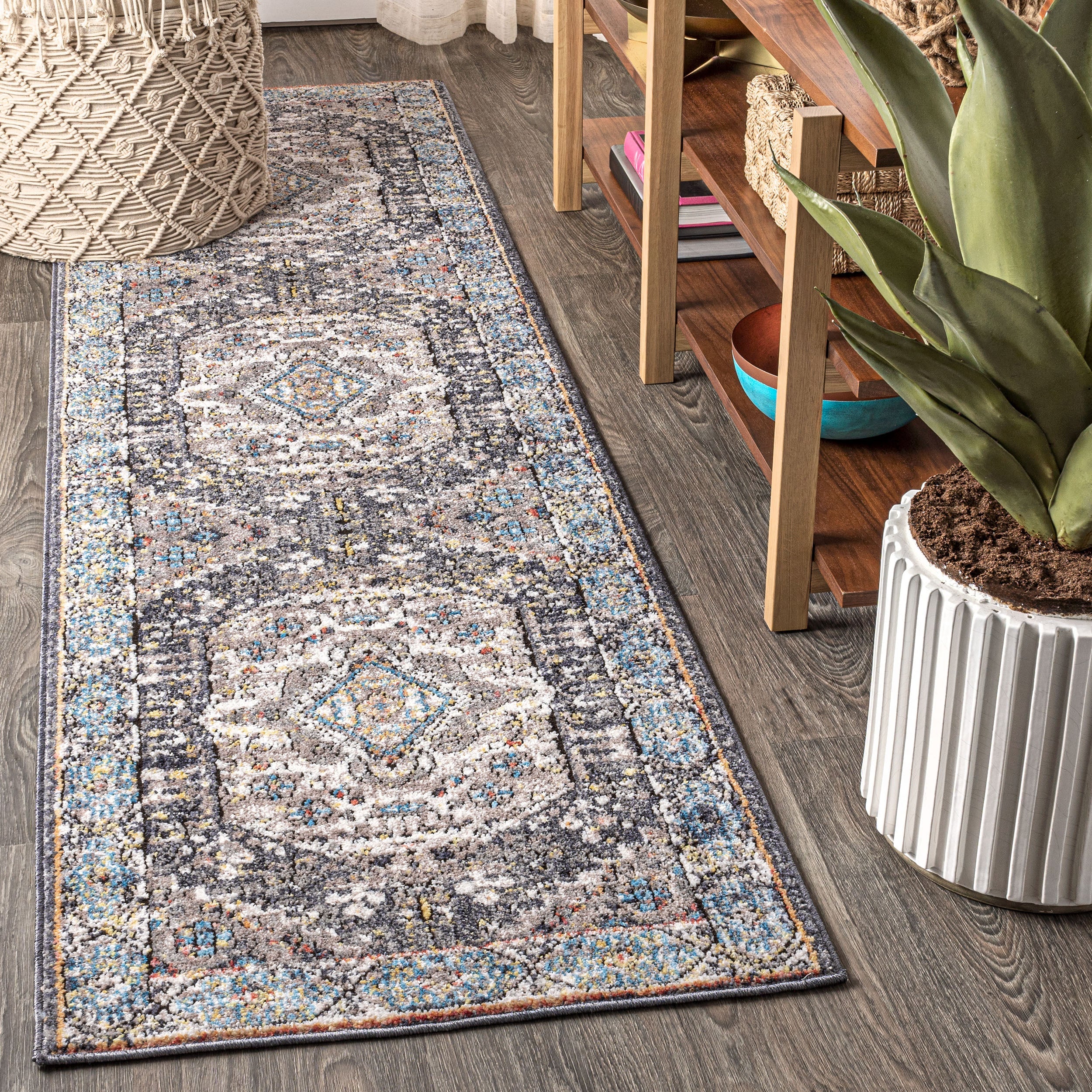 Kesan Vintage Medallion Runner Rug