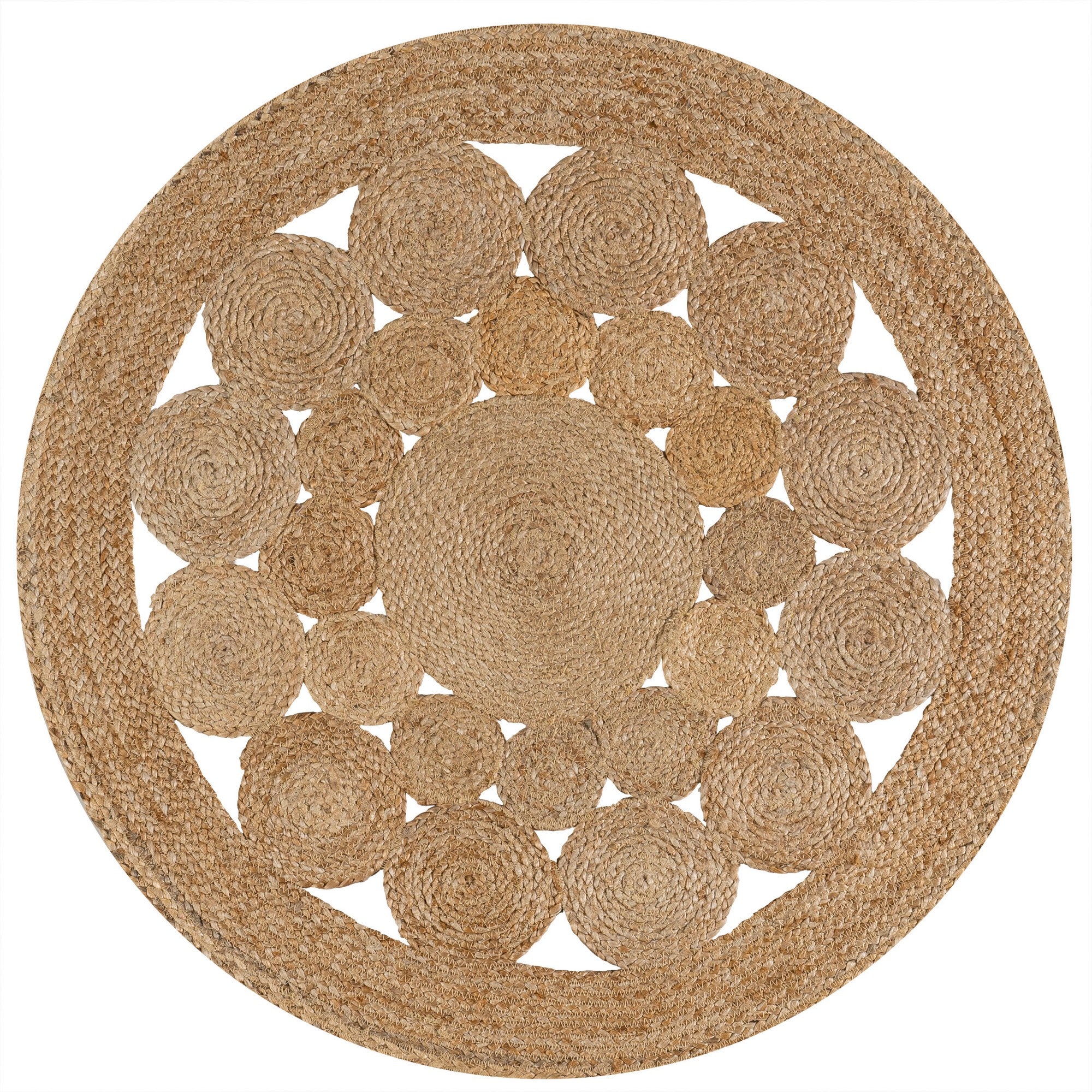 Cassia Natural Jute Boho Round Area Rug