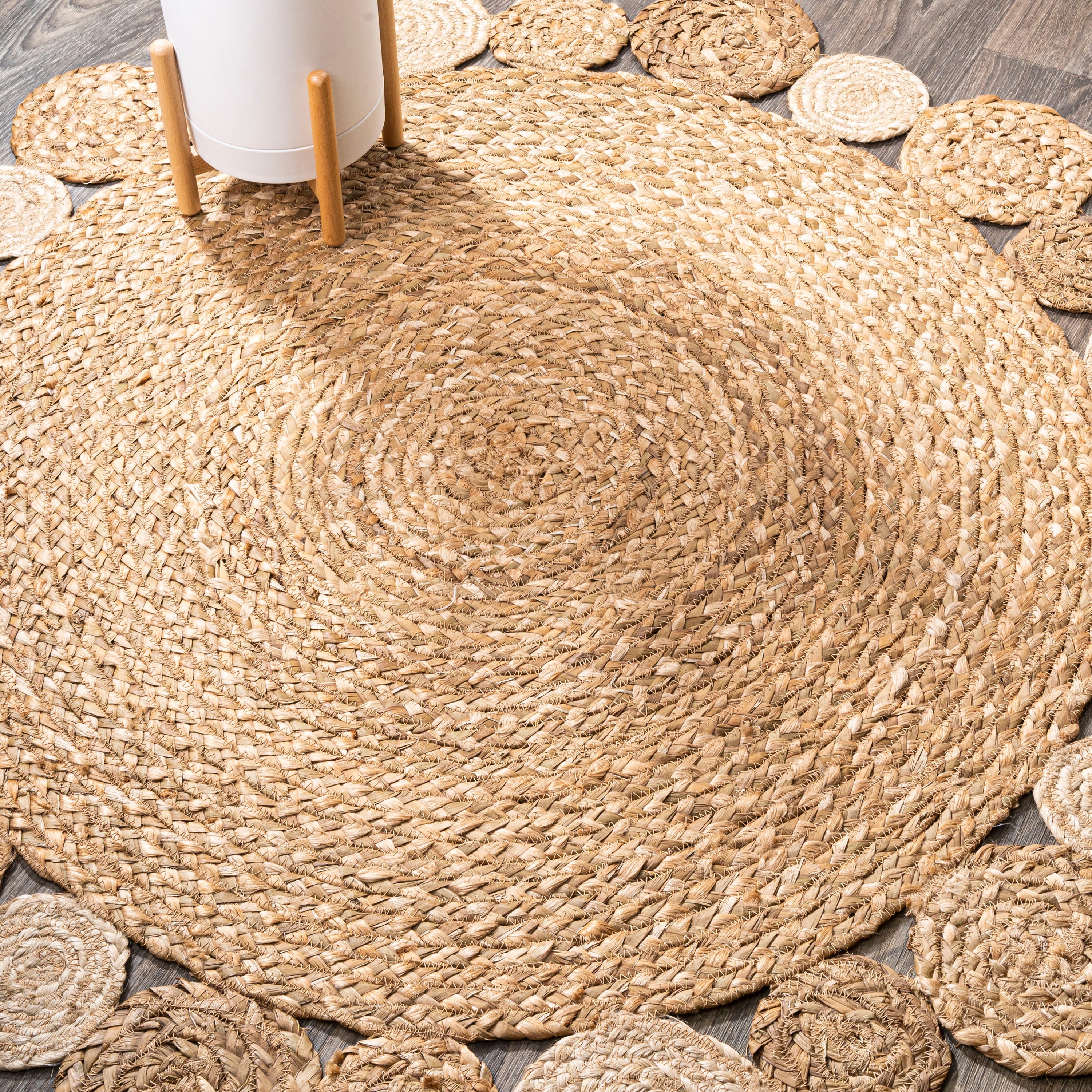 Eden Natural Jute hippie Circle Round Area Rug