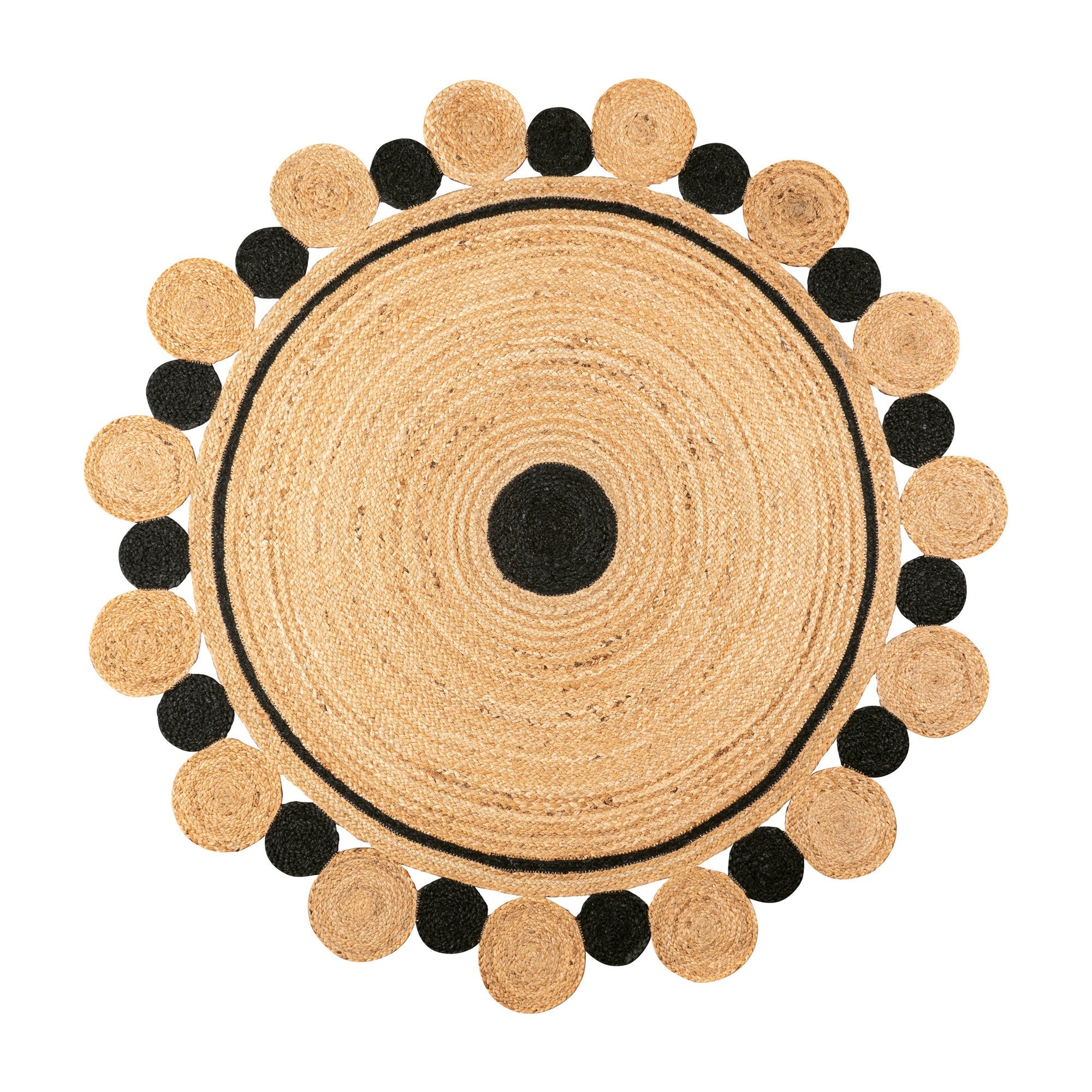 Aurora Two-Tone Jute Hippy Circle Round Area Rug