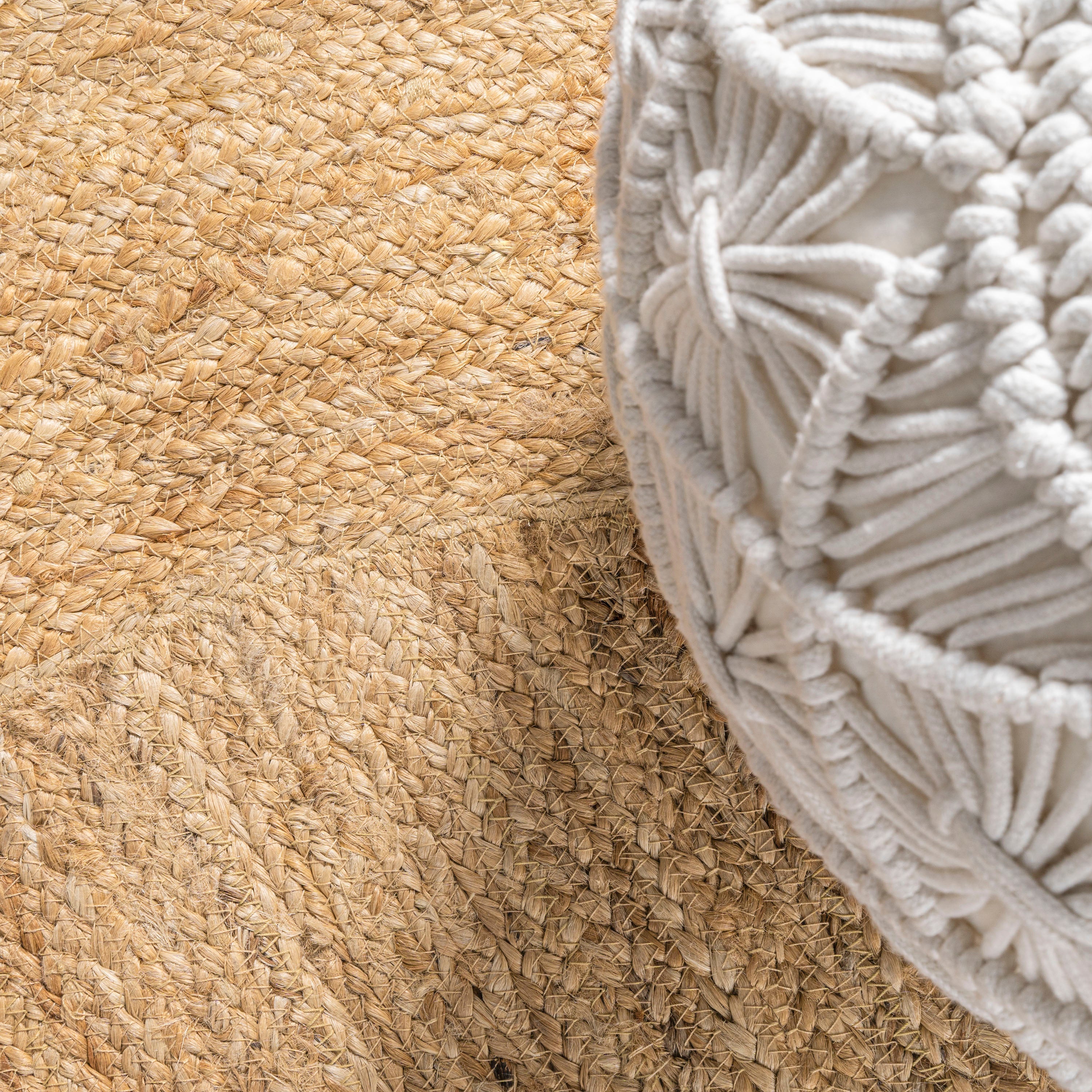 Harmony Boho Jute Circle Round Area Rug