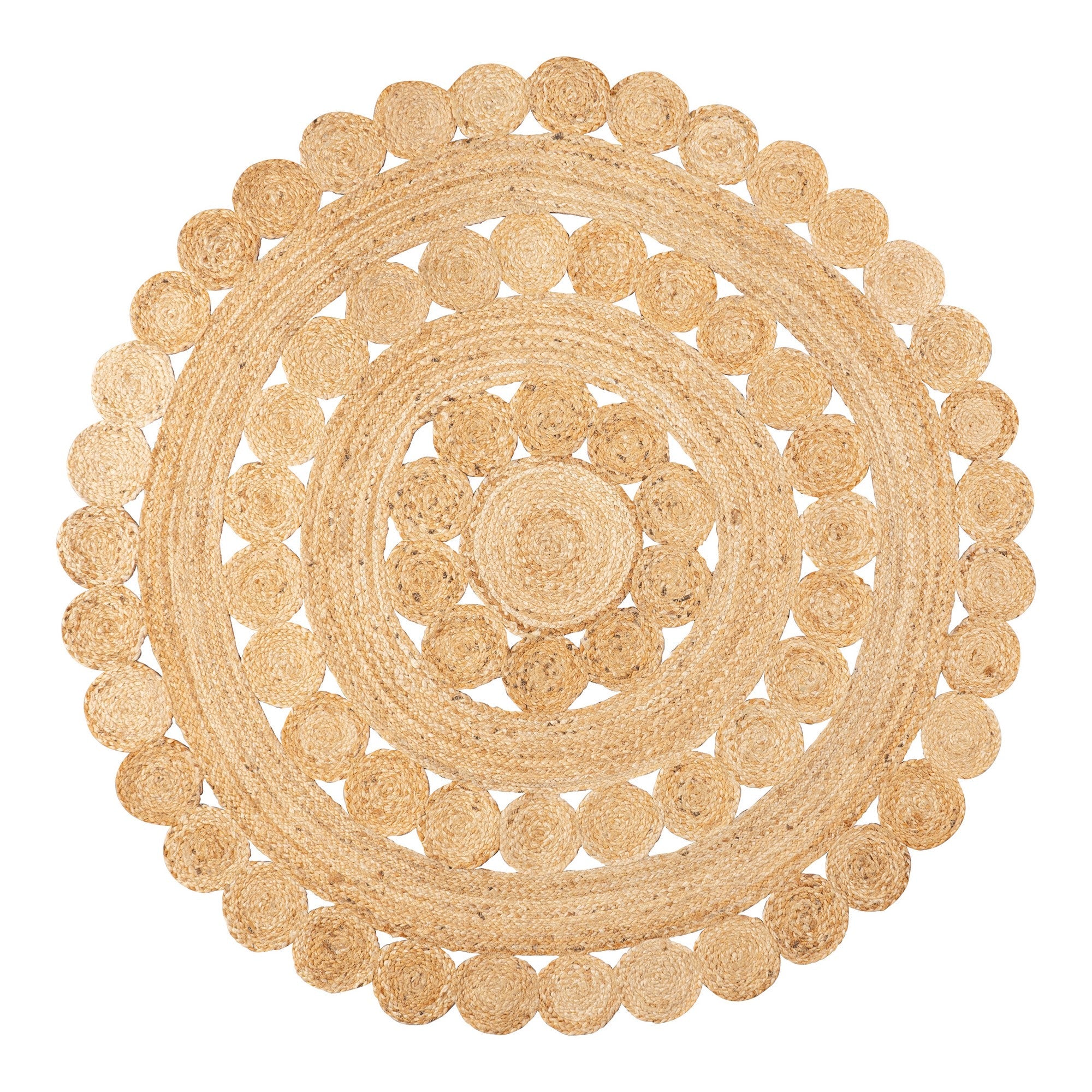 Skye Two-Tone Jute Circle Border Round Area Rug