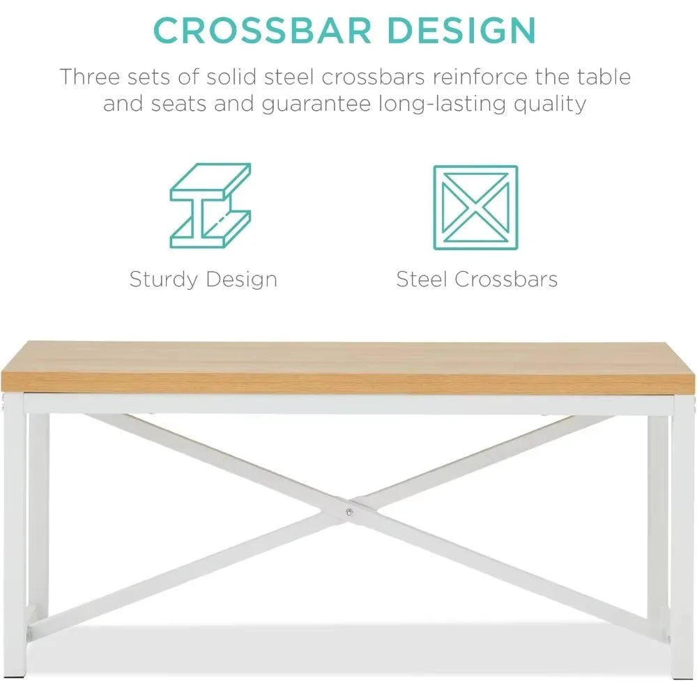 3-Piece Dining Set with Table and 2 Benches