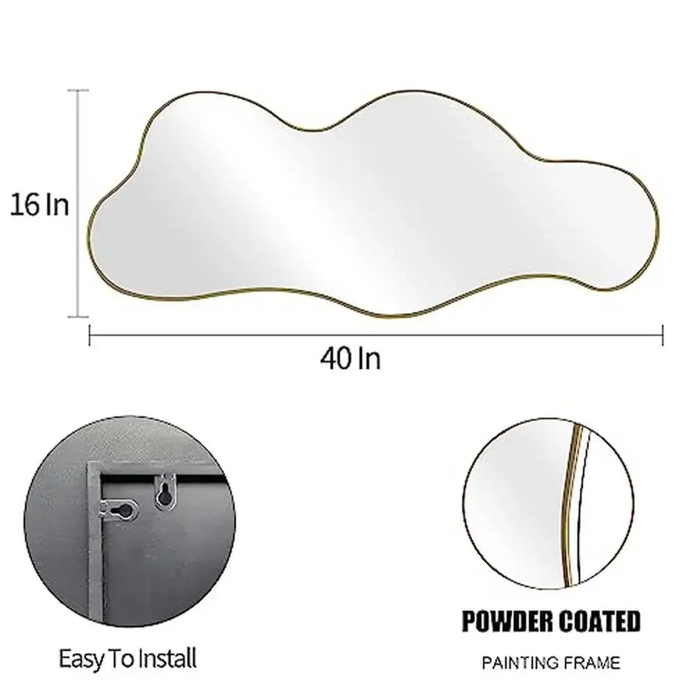Irregular Cloud Mirror – Gold Wall Decor
