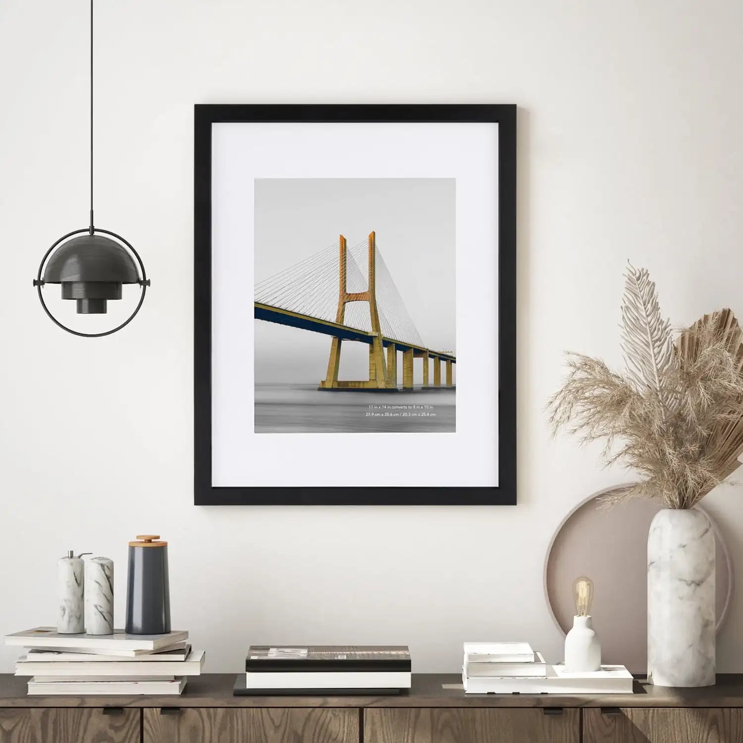 11x14 5-in-1 Wood Picture Frames Set, Black
