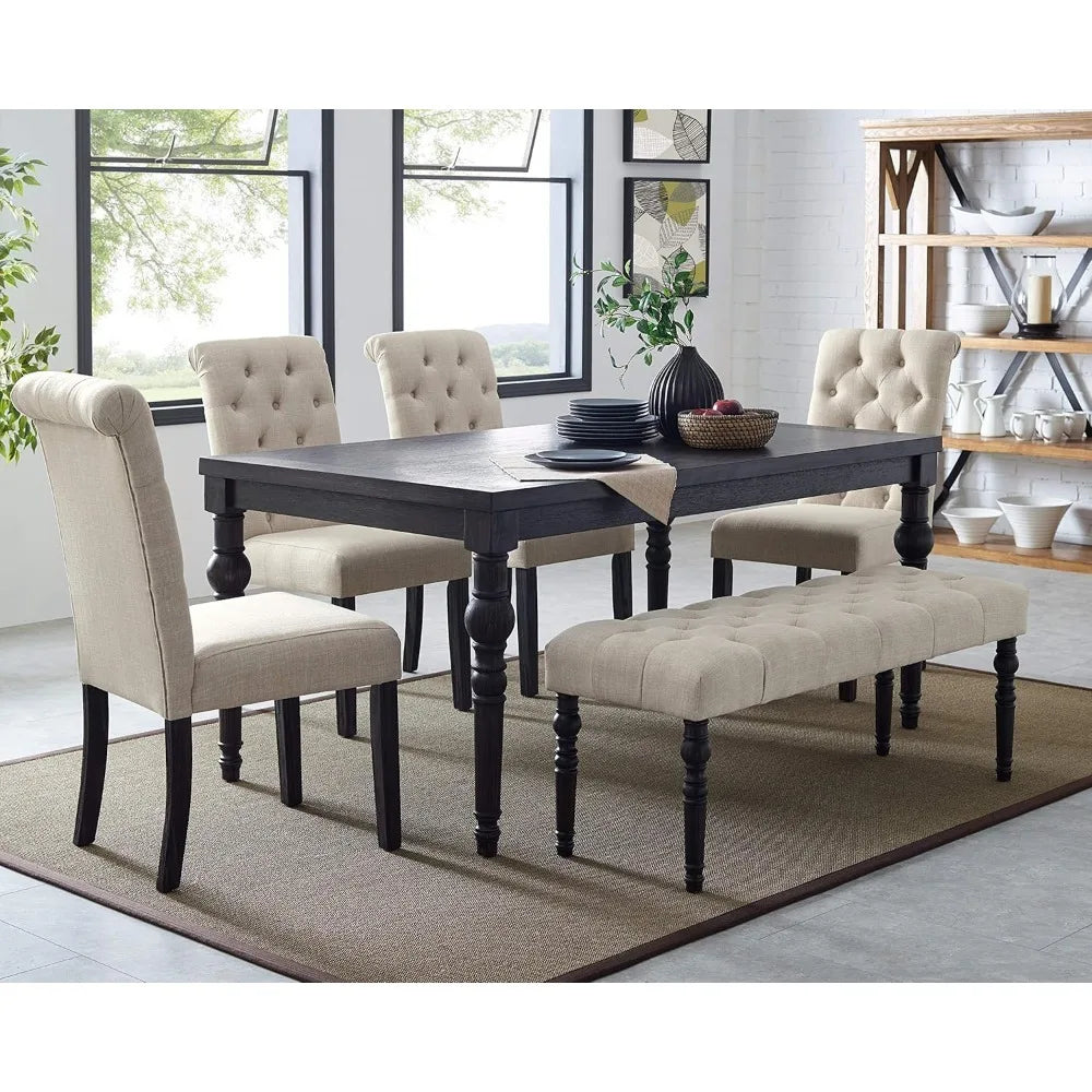 Urban Style Dark Washed Wood Dining Set