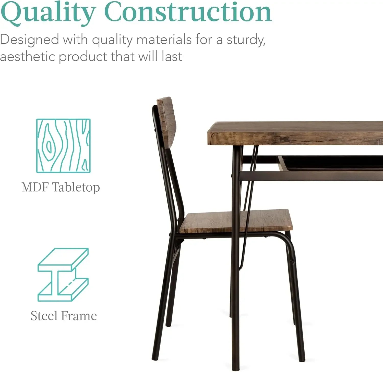 Modern Dining Set with Storage Racks