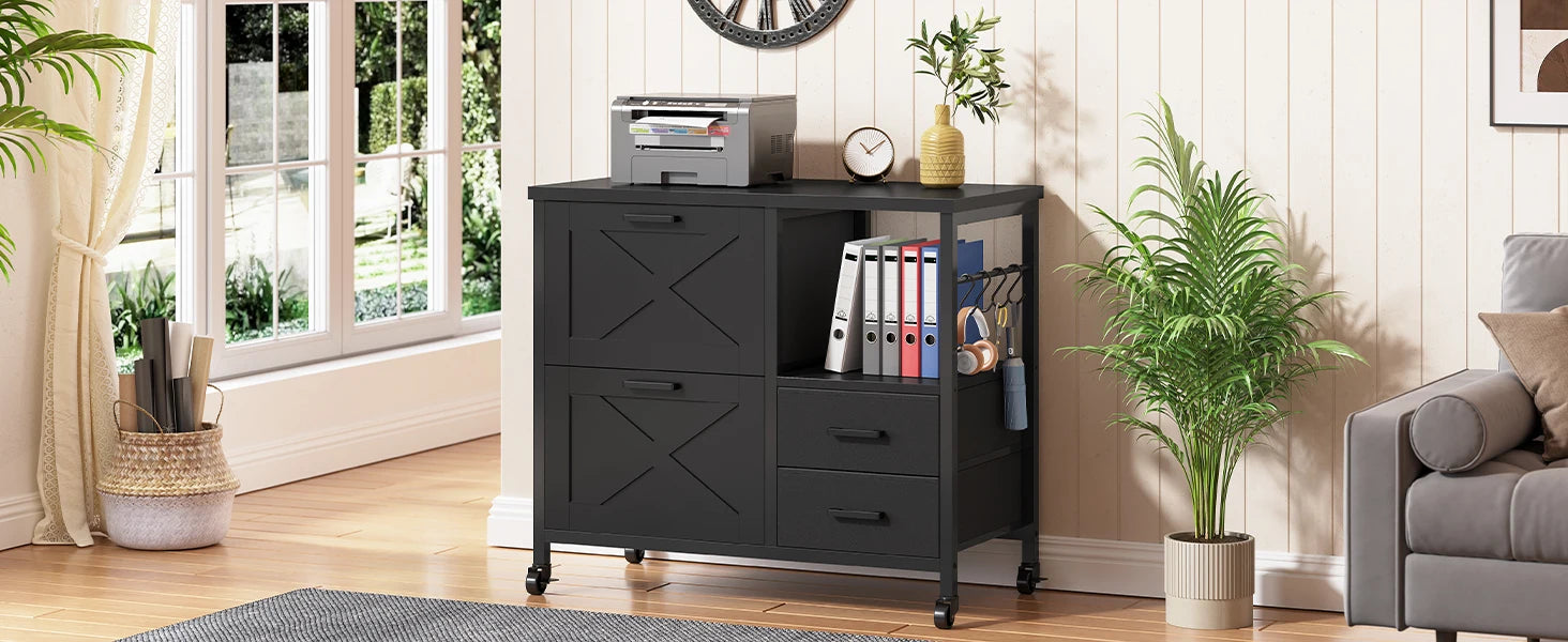 4-Drawer File Cabinet with Storage