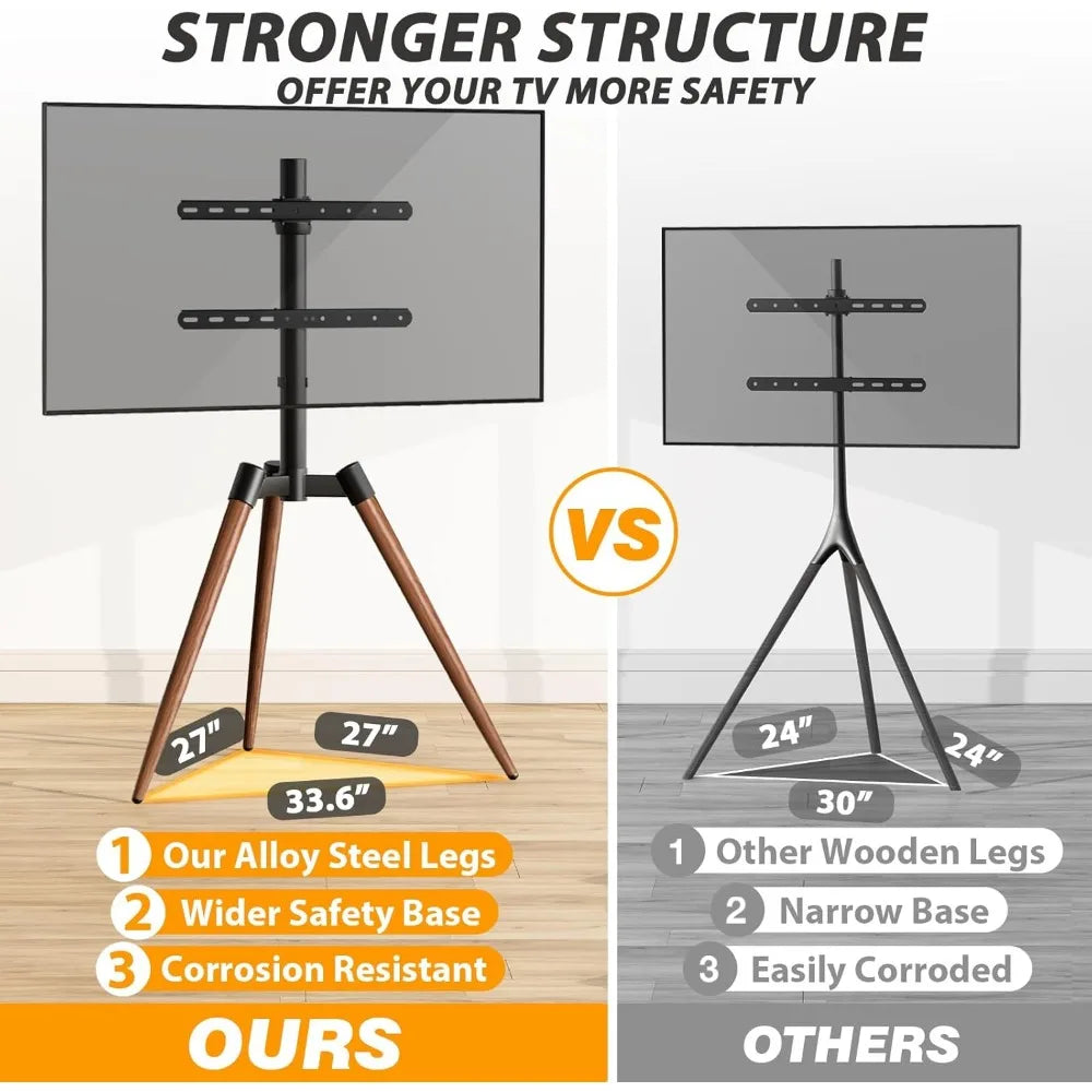 Height Adjustable TV Floor Stand