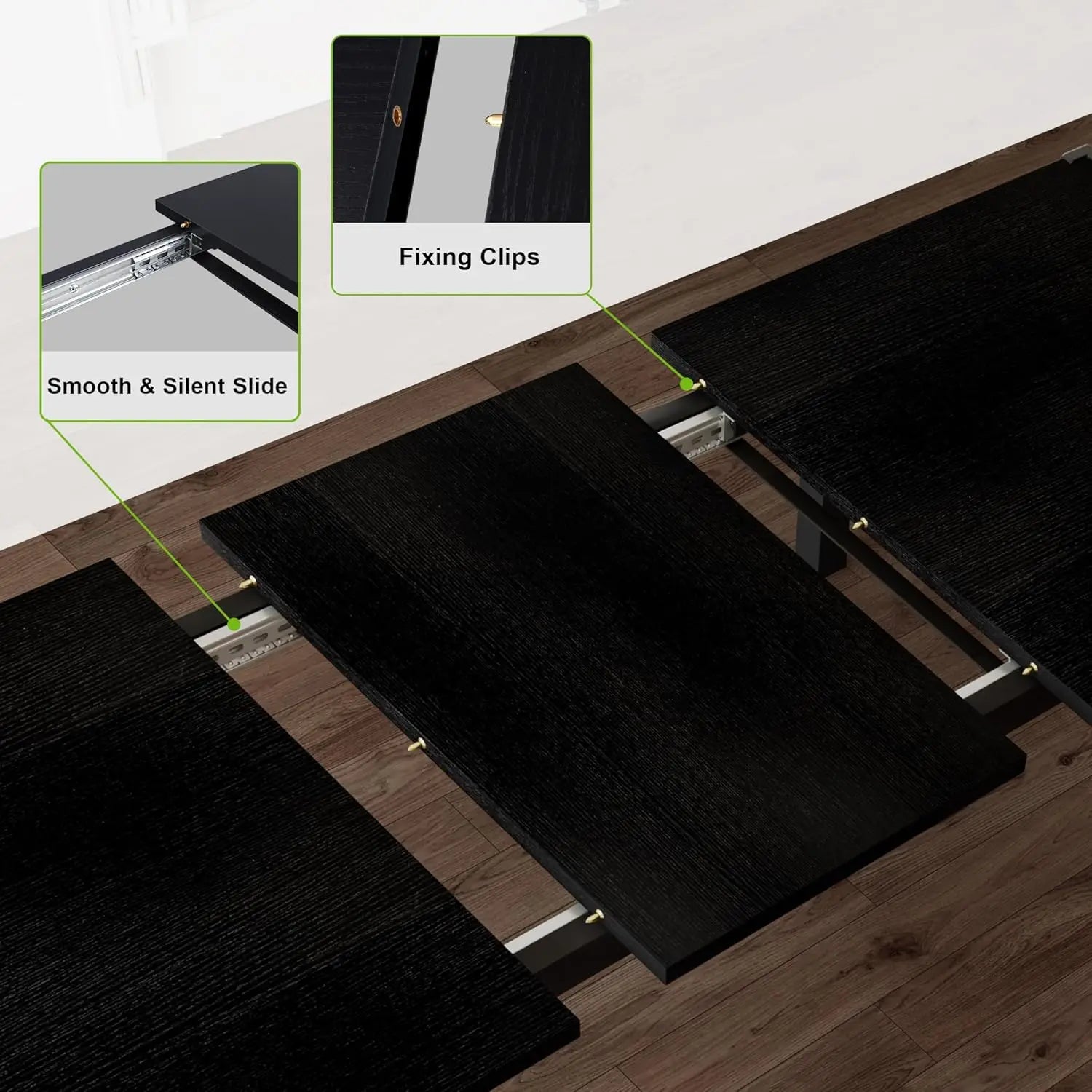 Extendable Dining Table Set with Benches & Stools