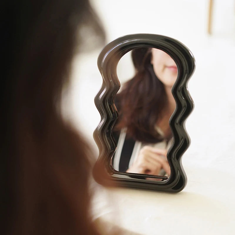 Mini Wavy Decorative Standing Mirror