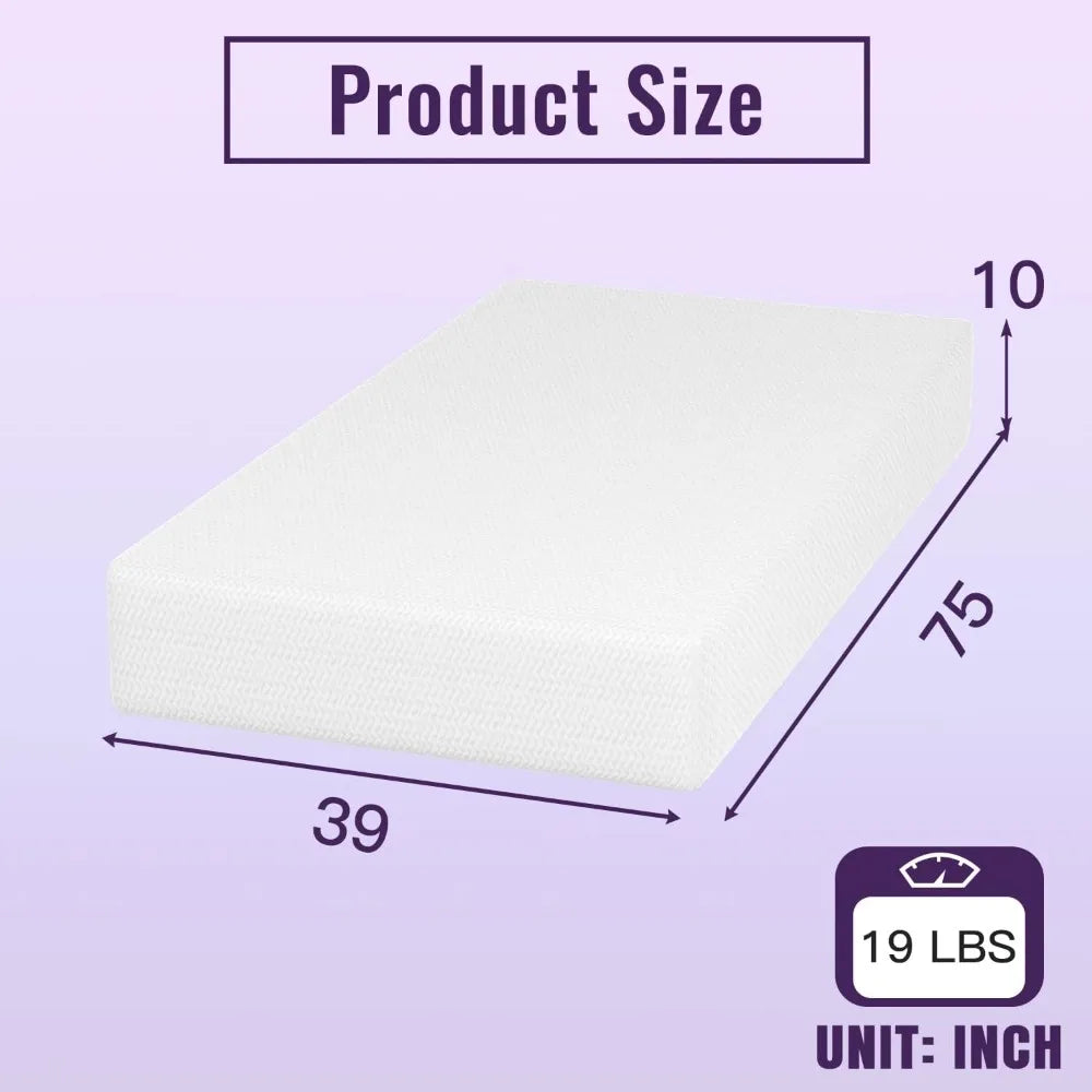 10-Inch Bamboo Charcoal Gel Memory Foam Mattress