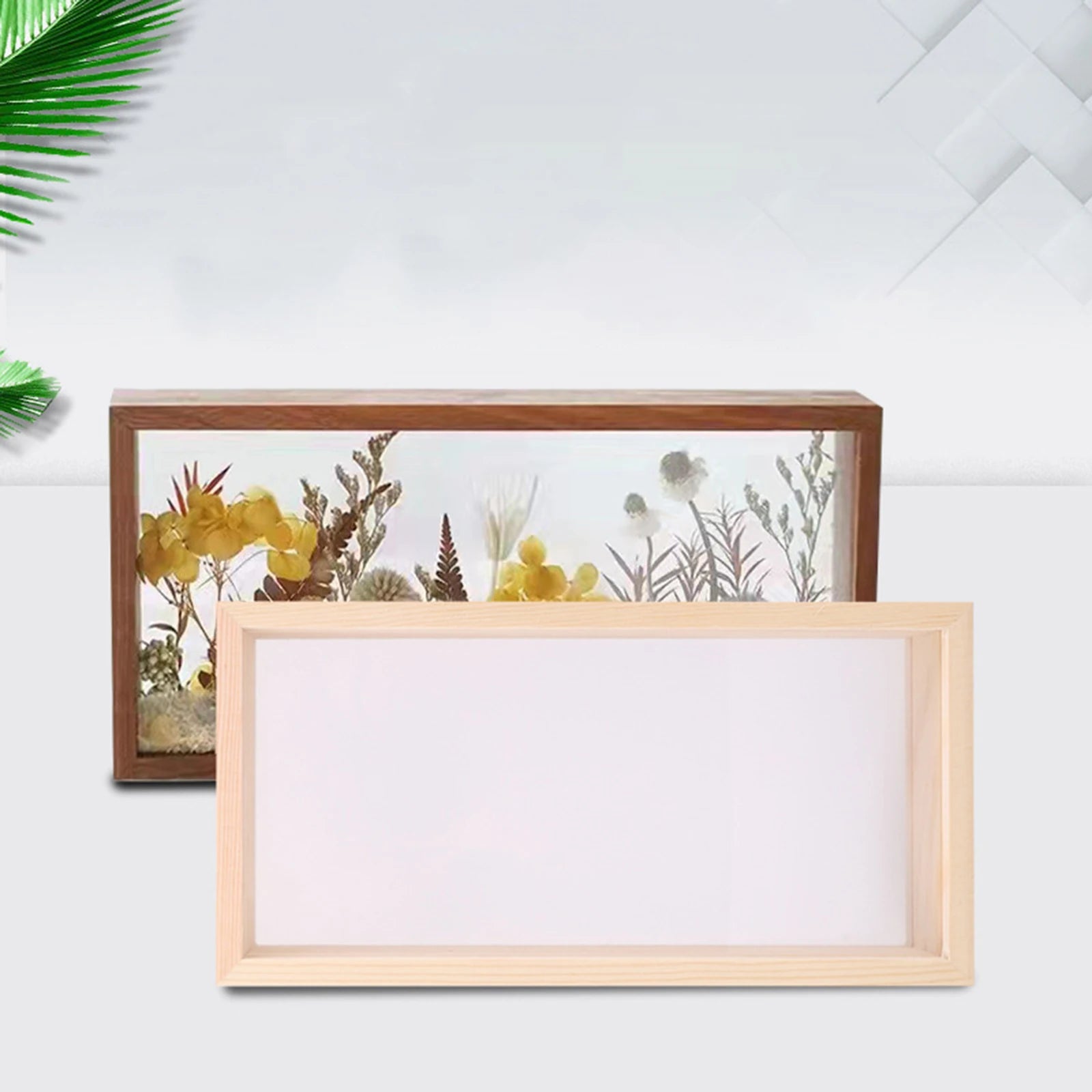 Wooden Shadow Box Frame for Dried Flowers & Memorabilia