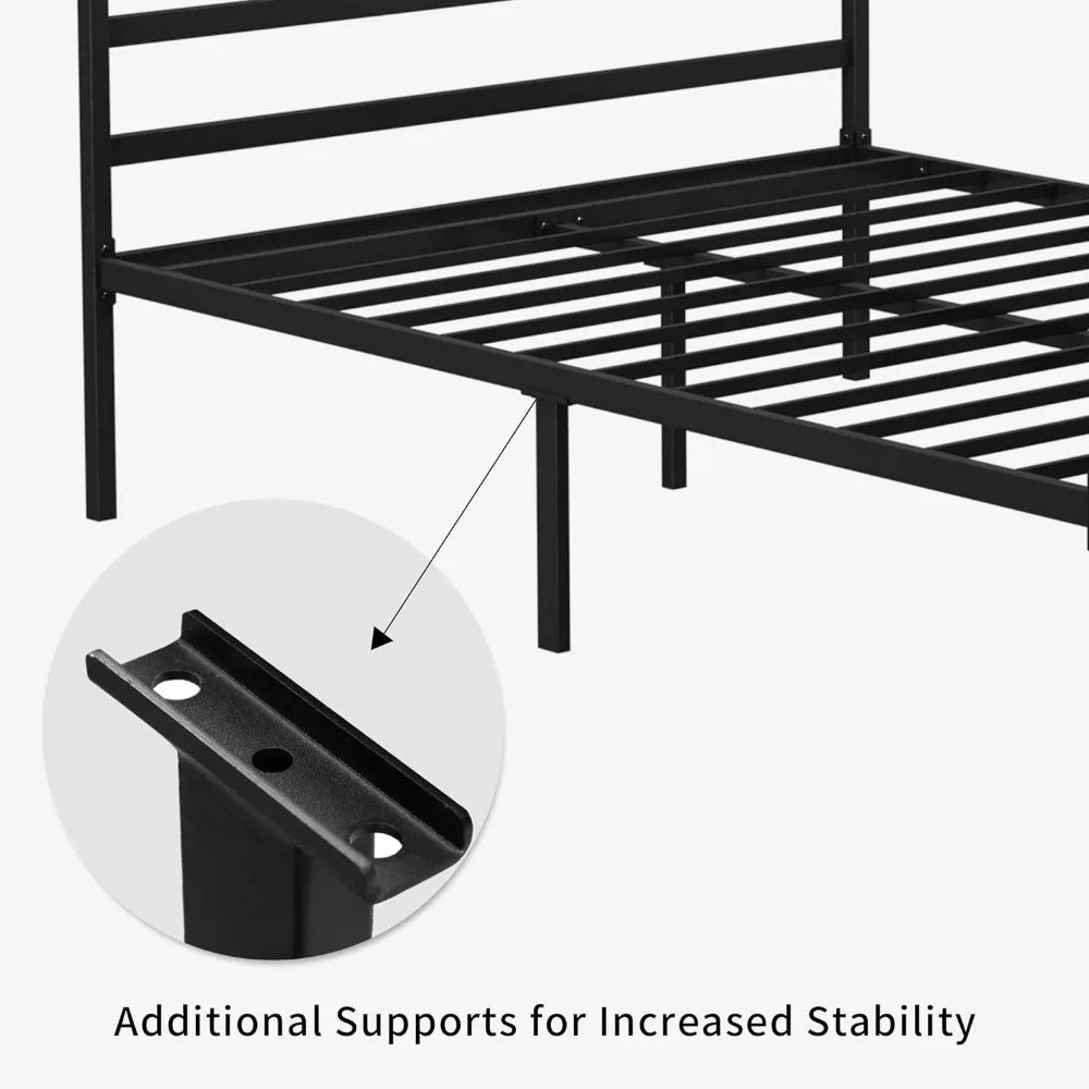 Metal Canopy Bed Frame with Headboard