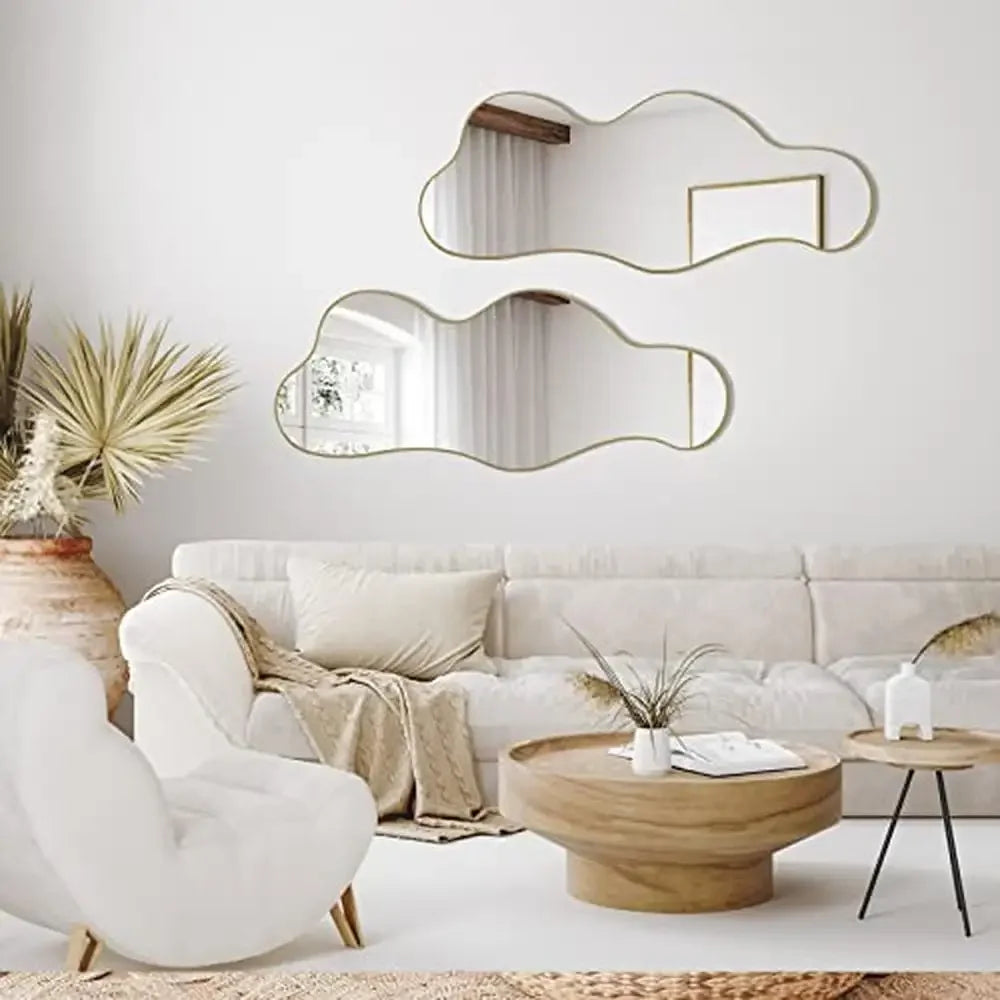 Irregular Cloud Mirror – Gold Wall Decor