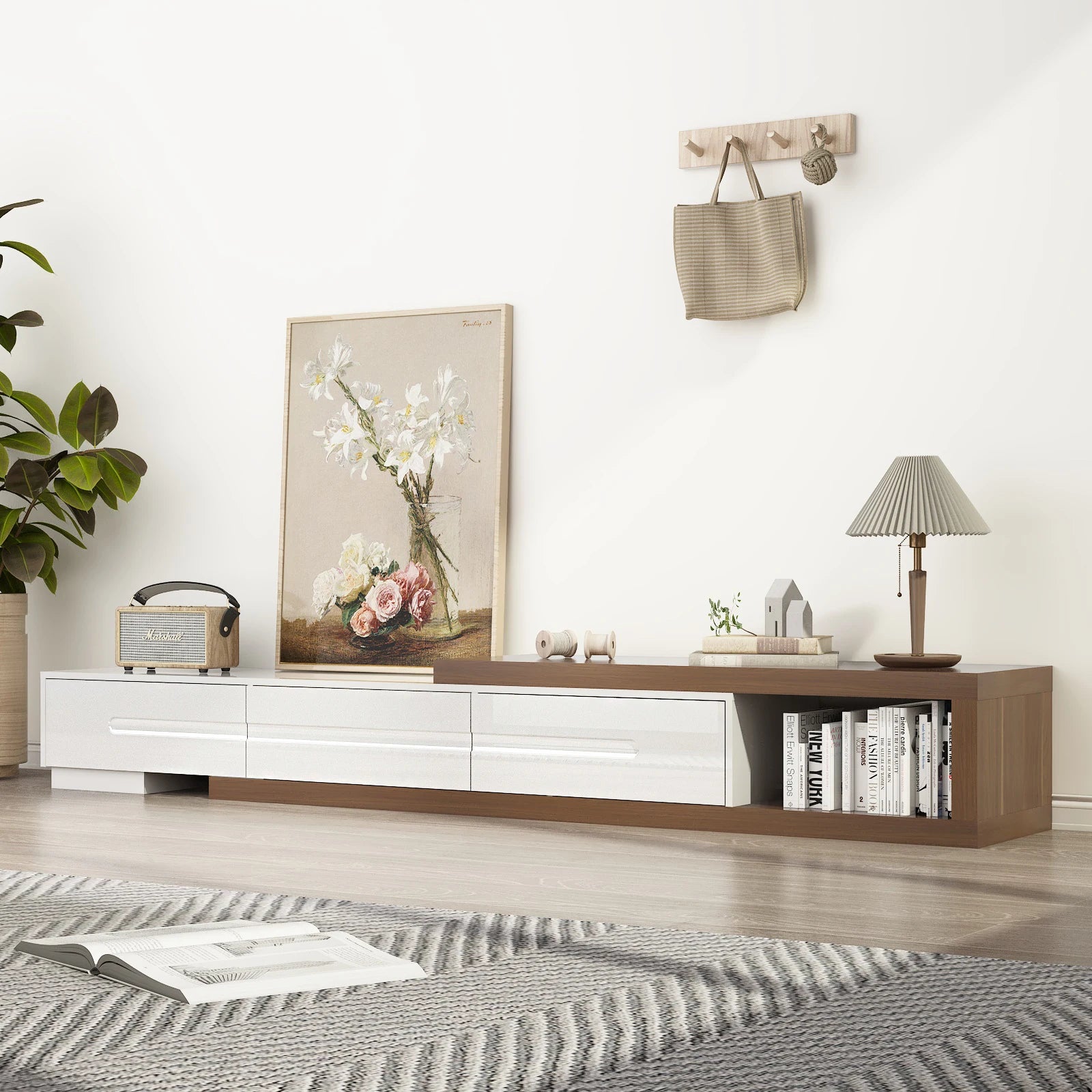 Extendable TV Stand, Wood Media Console