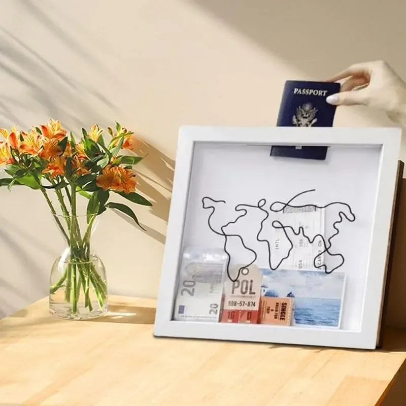 2PCS Adventure Archive Map & Ticket Shadow Boxes