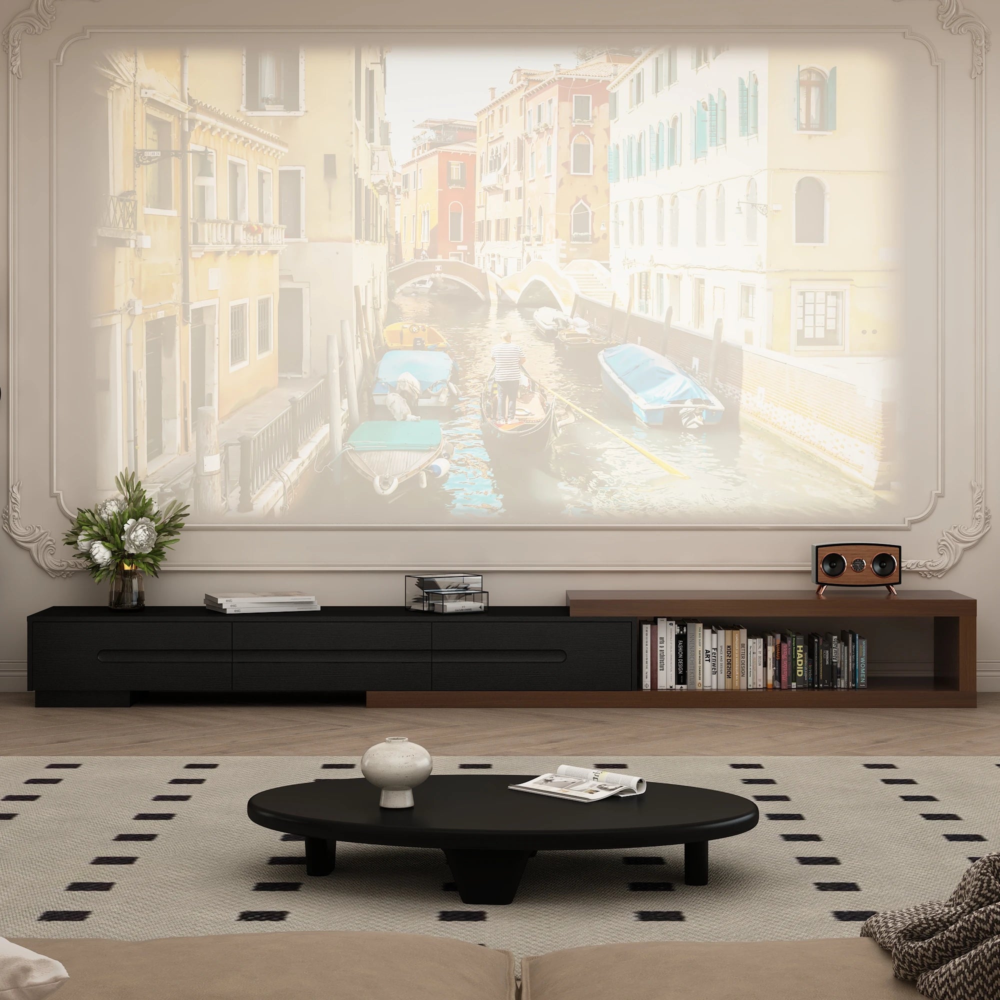 Extendable TV Stand, Wood Media Console