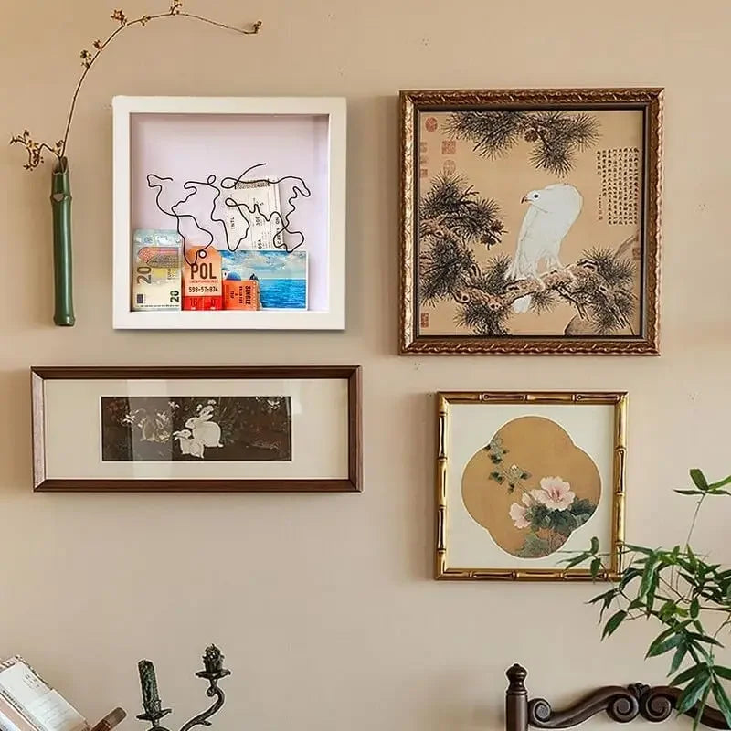 2PCS Adventure Archive Map & Ticket Shadow Boxes