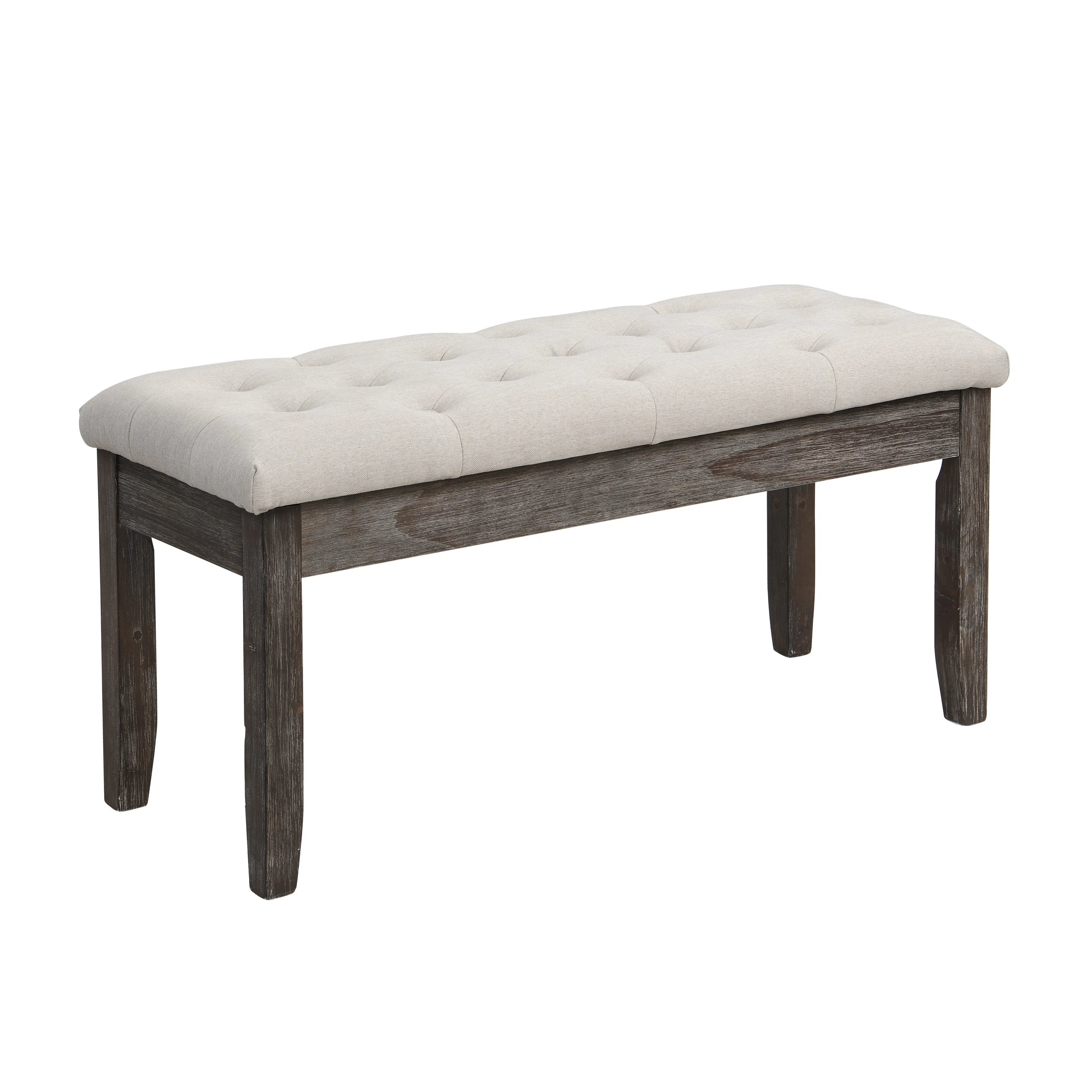 Button Tufted Upholstered Dining Bench & 60" Table Set