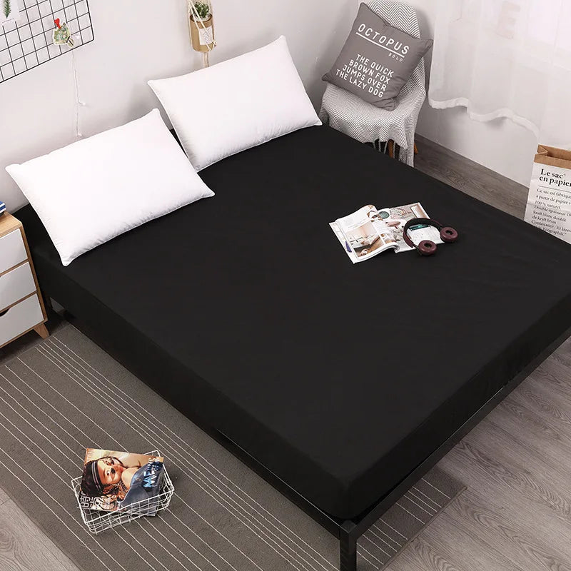 Waterproof Grey Fitted Bed Sheet