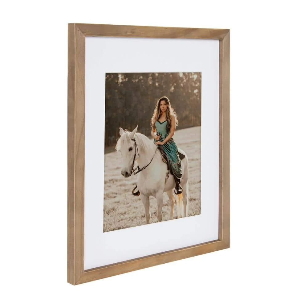 11 x 14 Matted to 8 x 10 Rustic Brown Picture Frame (Set of 4)